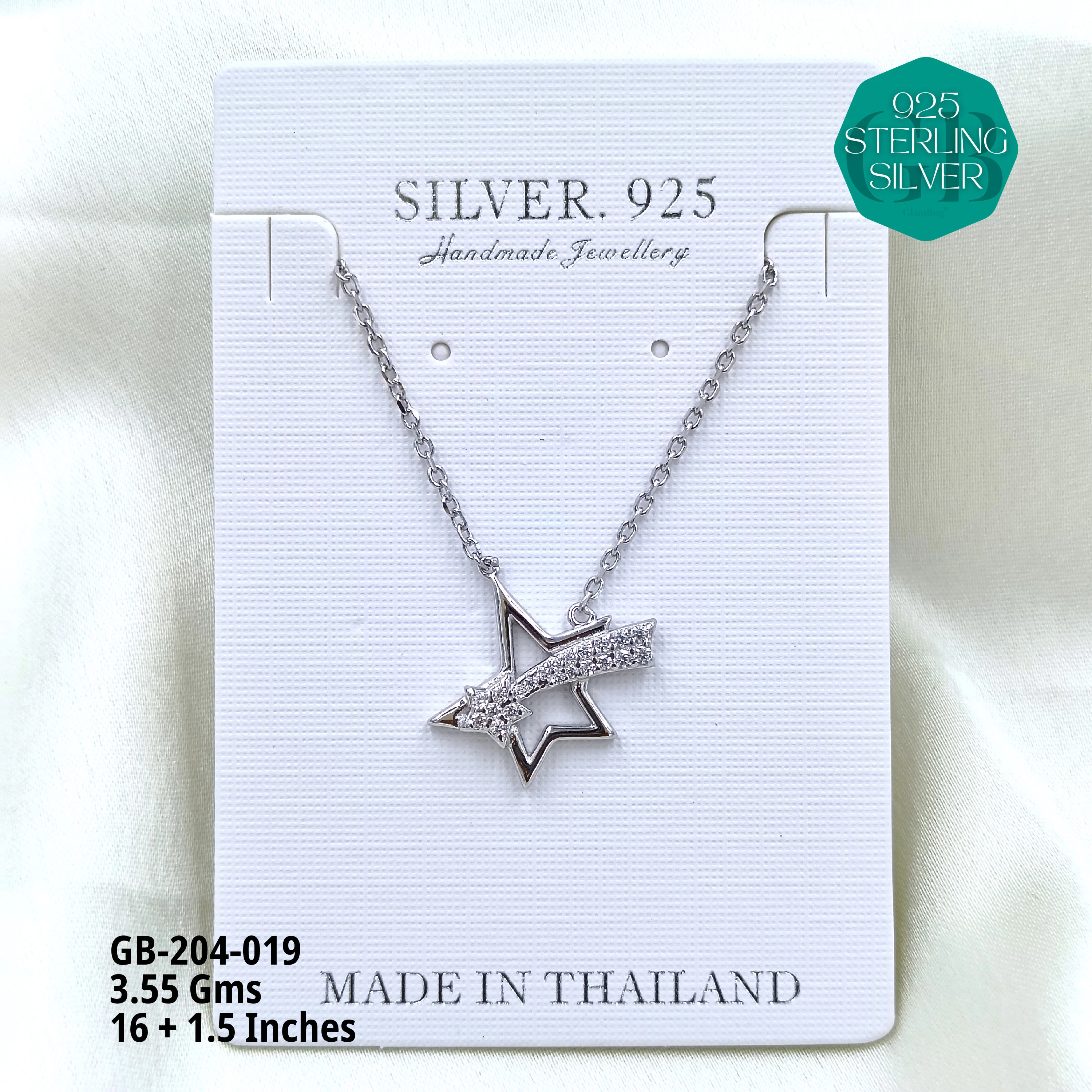 CZ DOKIYA CHAINS PREMIUM - Premium 925 Silver Jewellery - SKU: GB-204-019 - Hyderabad Silver Importers