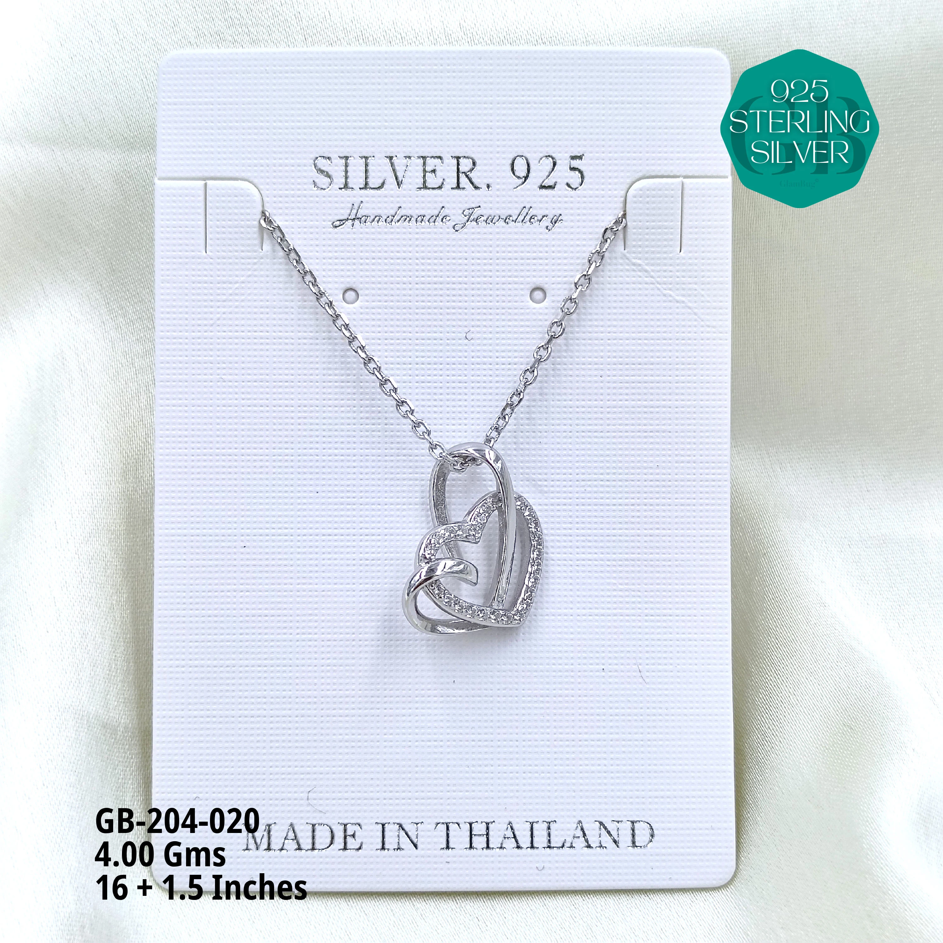 CZ DOKIYA CHAINS PREMIUM - Premium 925 Silver Jewellery - SKU: GB-204-020 - Hyderabad Silver Importers