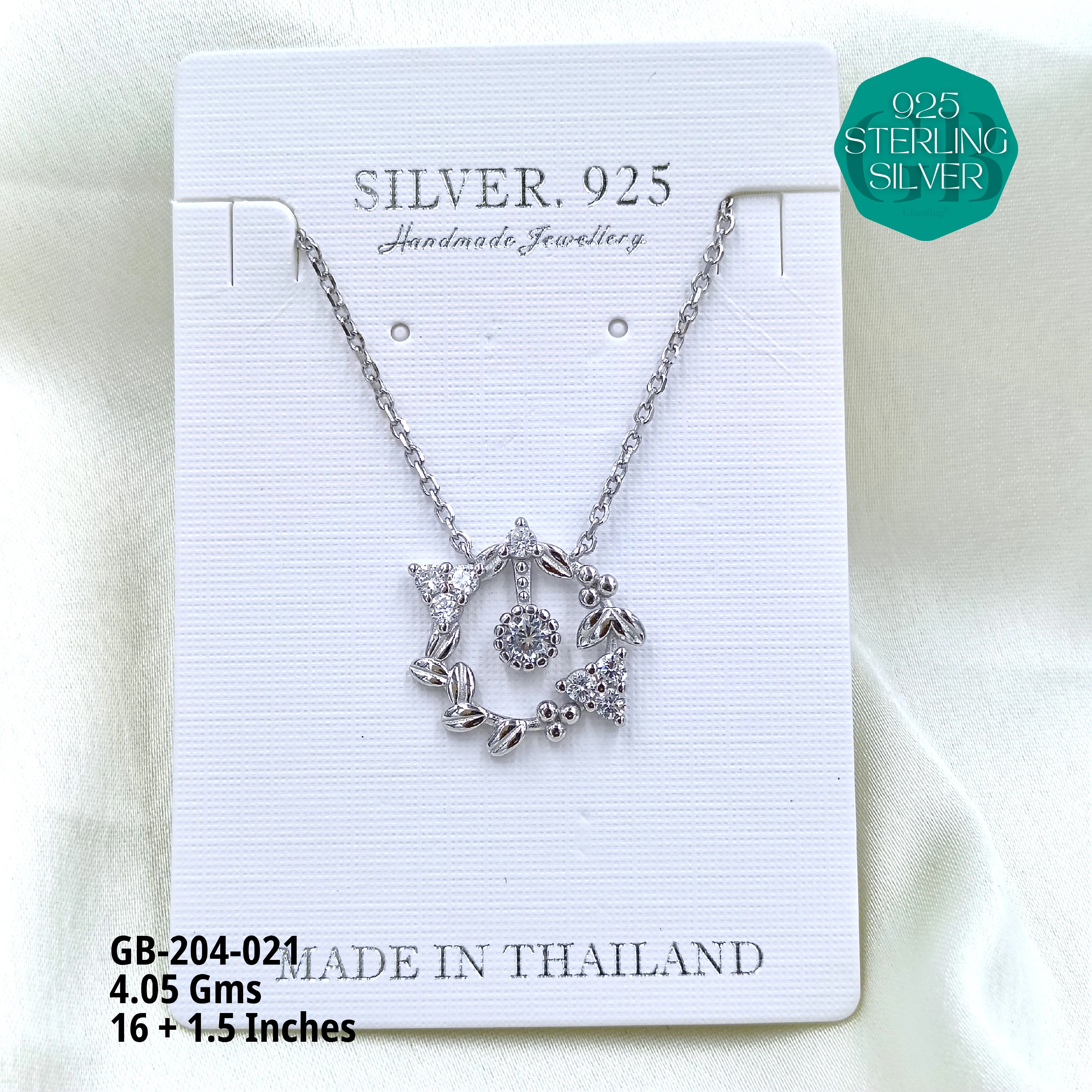 CZ DOKIYA CHAINS PREMIUM - Premium 925 Silver Jewellery - SKU: GB-204-021 - Hyderabad Silver Importers