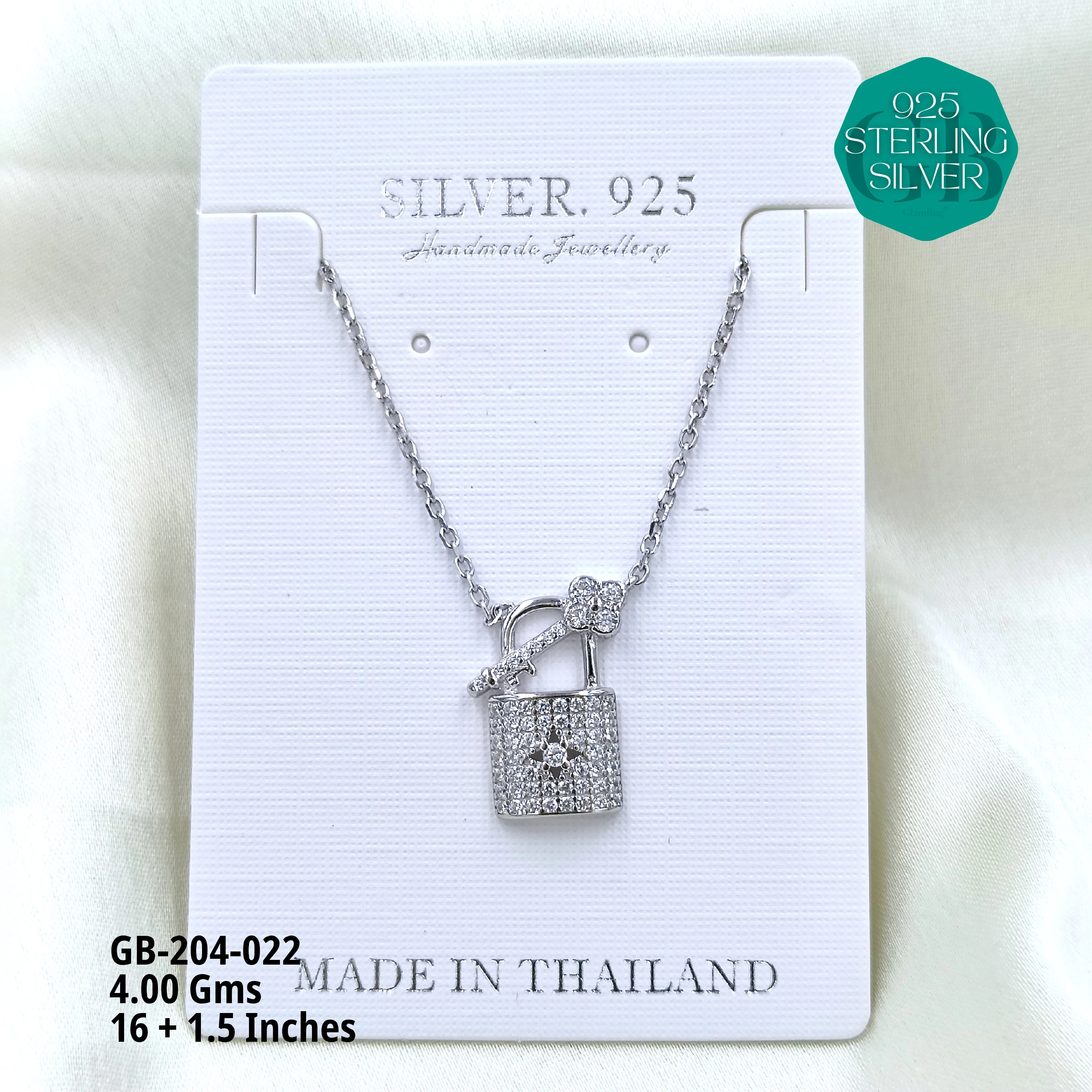 CZ DOKIYA CHAINS PREMIUM - Premium 925 Silver Jewellery - SKU: GB-204-022 - Hyderabad Silver Importers