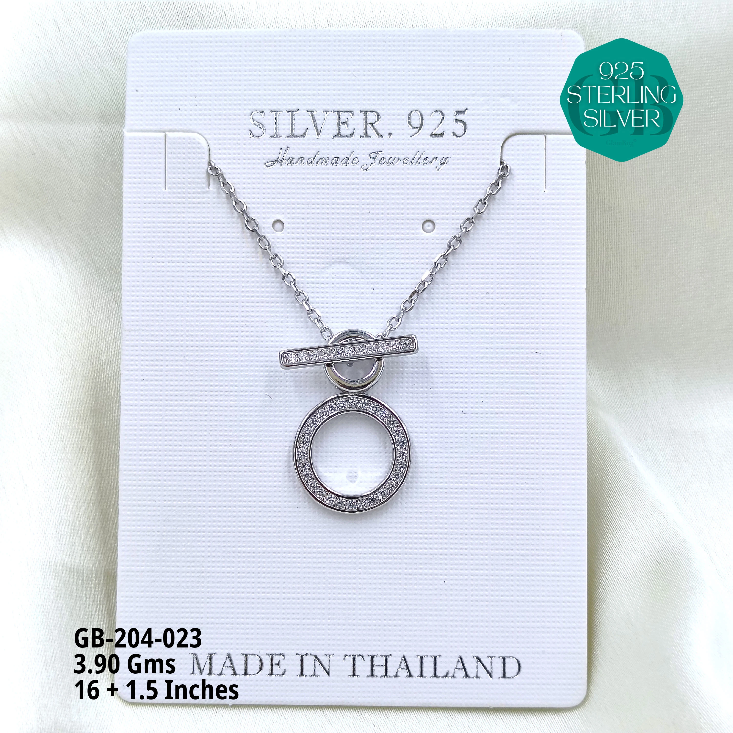 CZ DOKIYA CHAINS PREMIUM - Premium 925 Silver Jewellery - SKU: GB-204-023 - Hyderabad Silver Importers