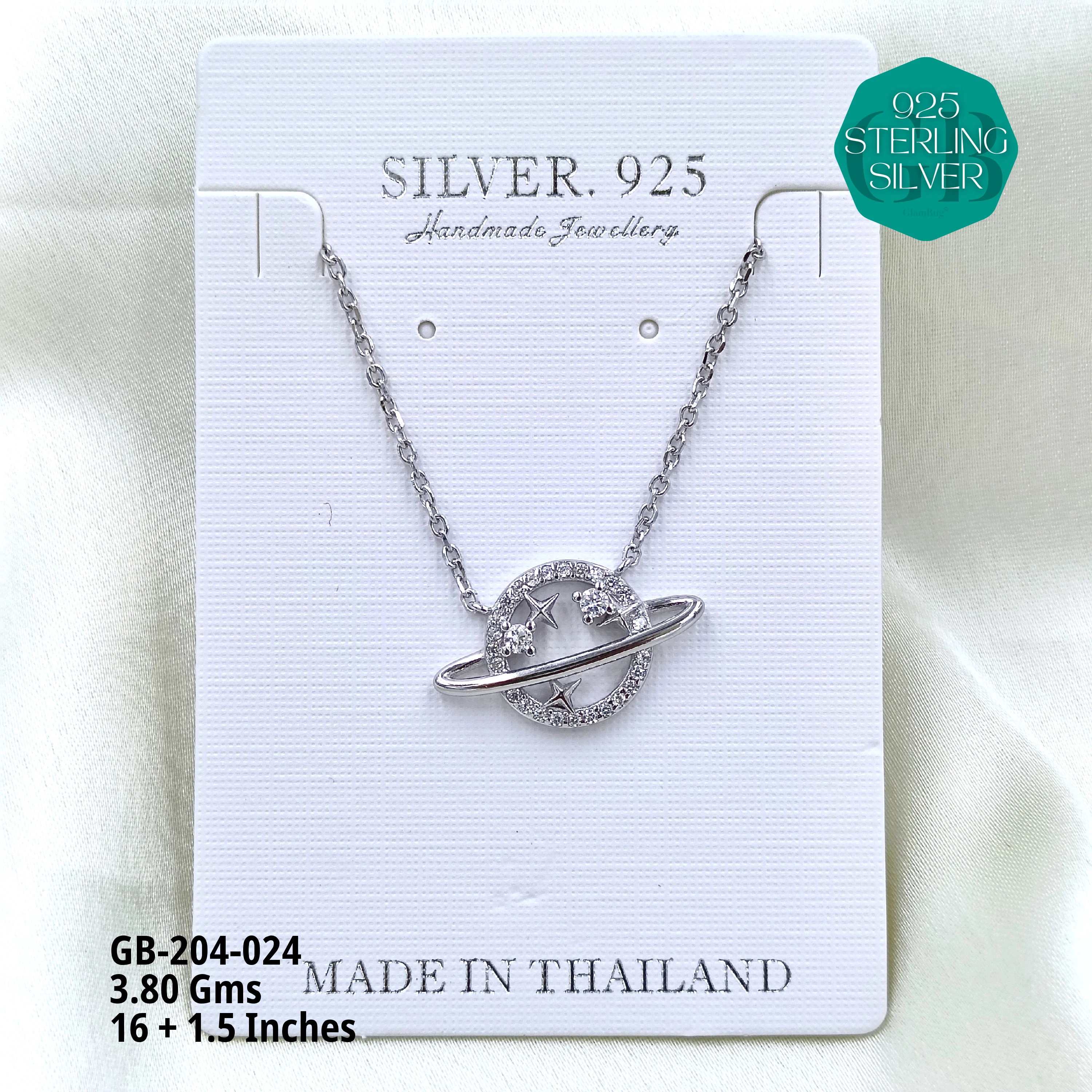 CZ DOKIYA CHAINS PREMIUM - Premium 925 Silver Jewellery - SKU: GB-204-024 - Hyderabad Silver Importers