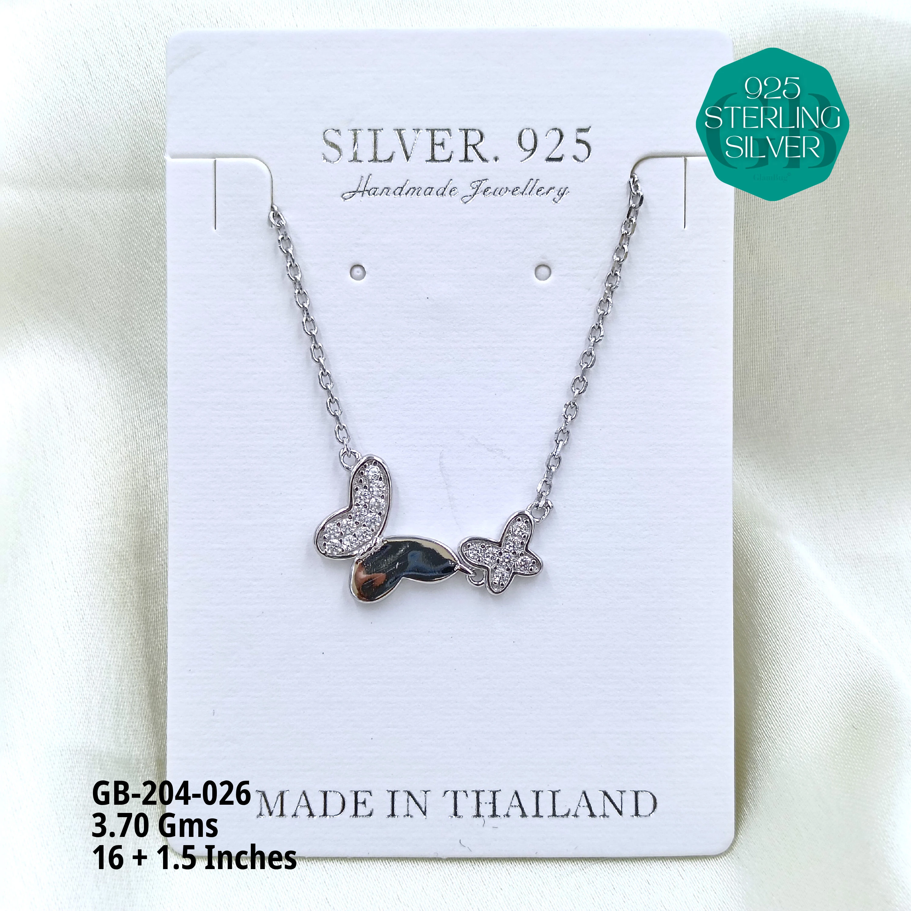 CZ DOKIYA CHAINS PREMIUM - Premium 925 Silver Jewellery - SKU: GB-204-026 - Hyderabad Silver Importers