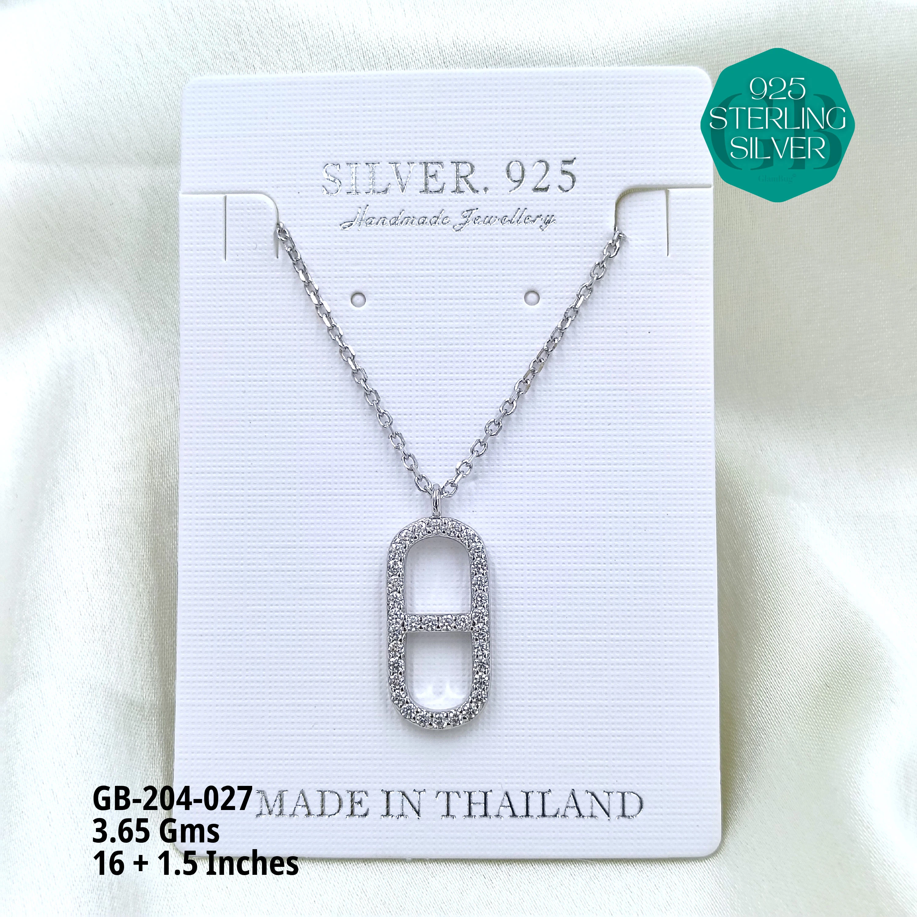 CZ DOKIYA CHAINS PREMIUM - Premium 925 Silver Jewellery - SKU: GB-204-027 - Hyderabad Silver Importers