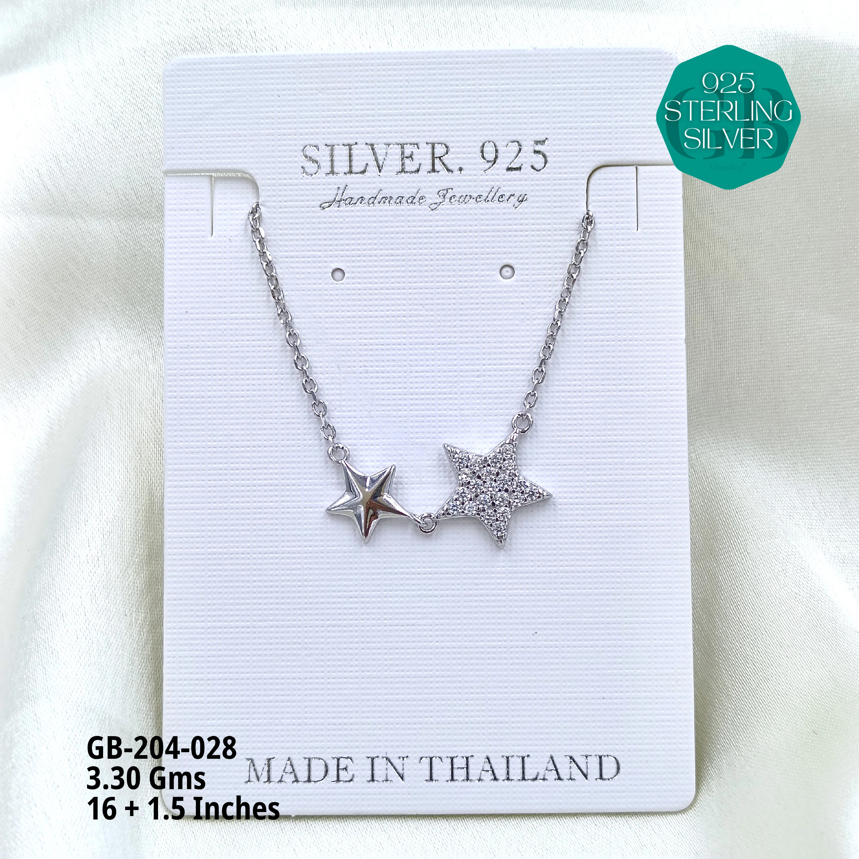 CZ DOKIYA CHAINS PREMIUM - Premium 925 Silver Jewellery - SKU: GB-204-028 - Hyderabad Silver Importers