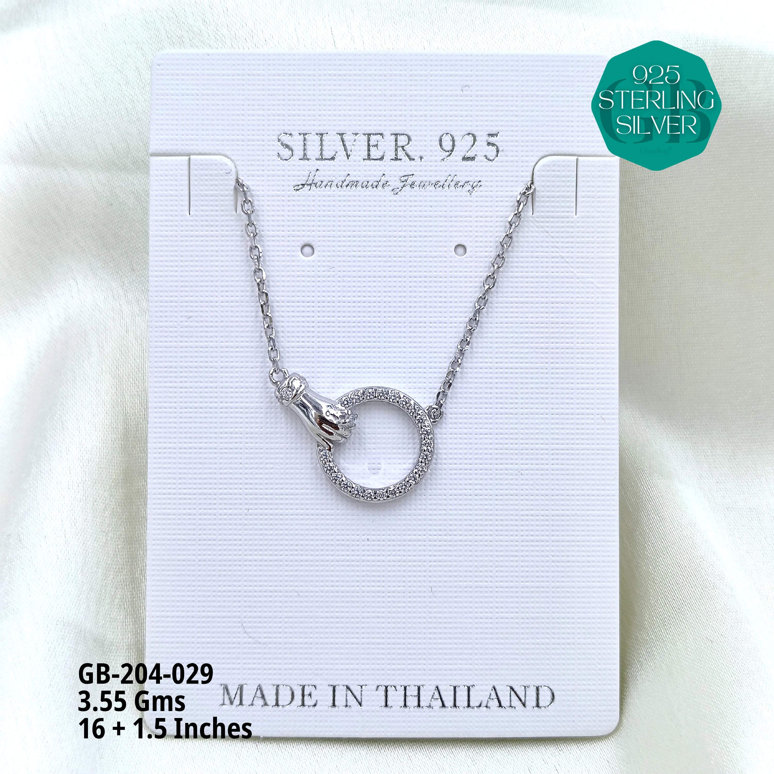 CZ DOKIYA CHAINS PREMIUM - Premium 925 Silver Jewellery - SKU: GB-204-029 - Hyderabad Silver Importers