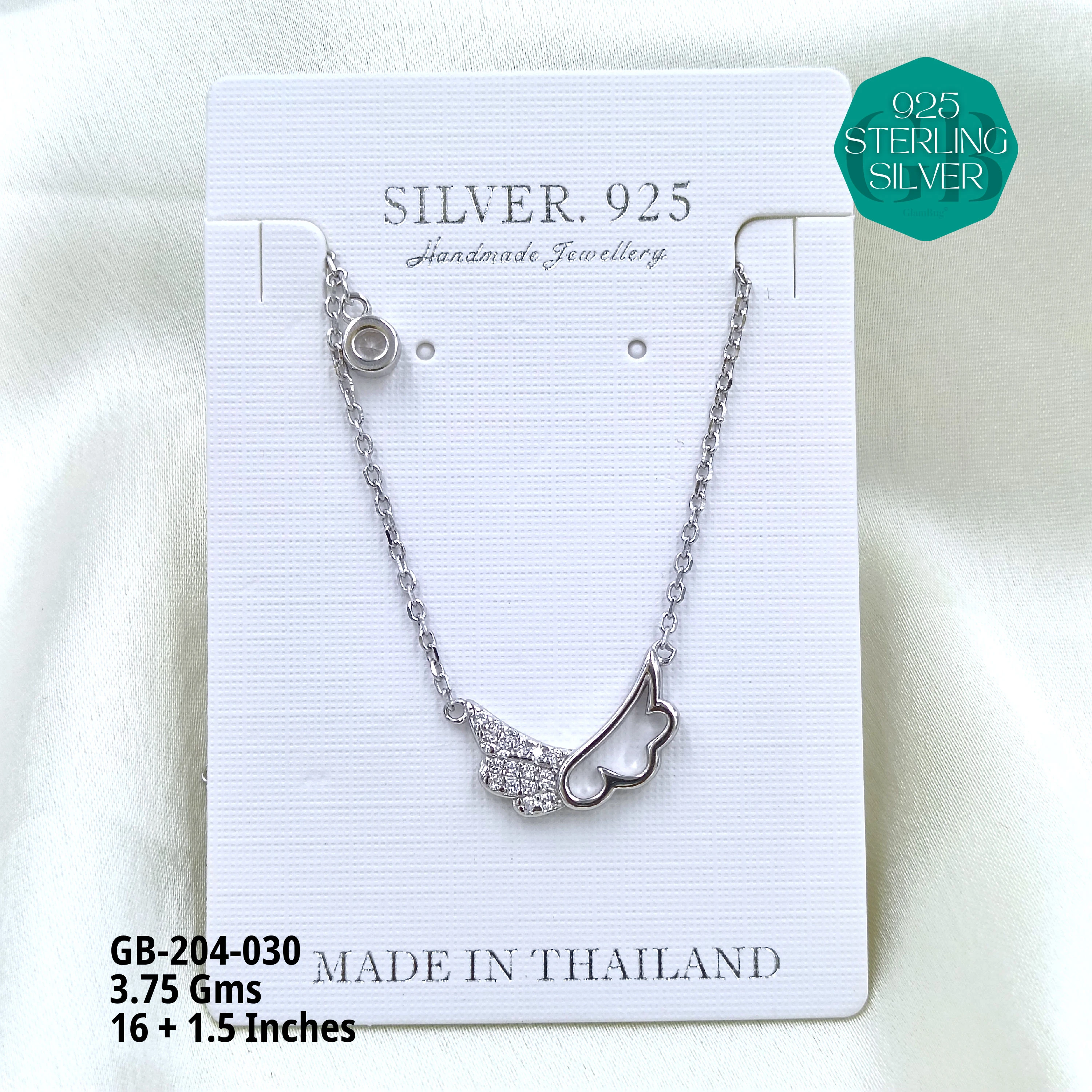 CZ DOKIYA CHAINS PREMIUM - Premium 925 Silver Jewellery - SKU: GB-204-030 - Hyderabad Silver Importers