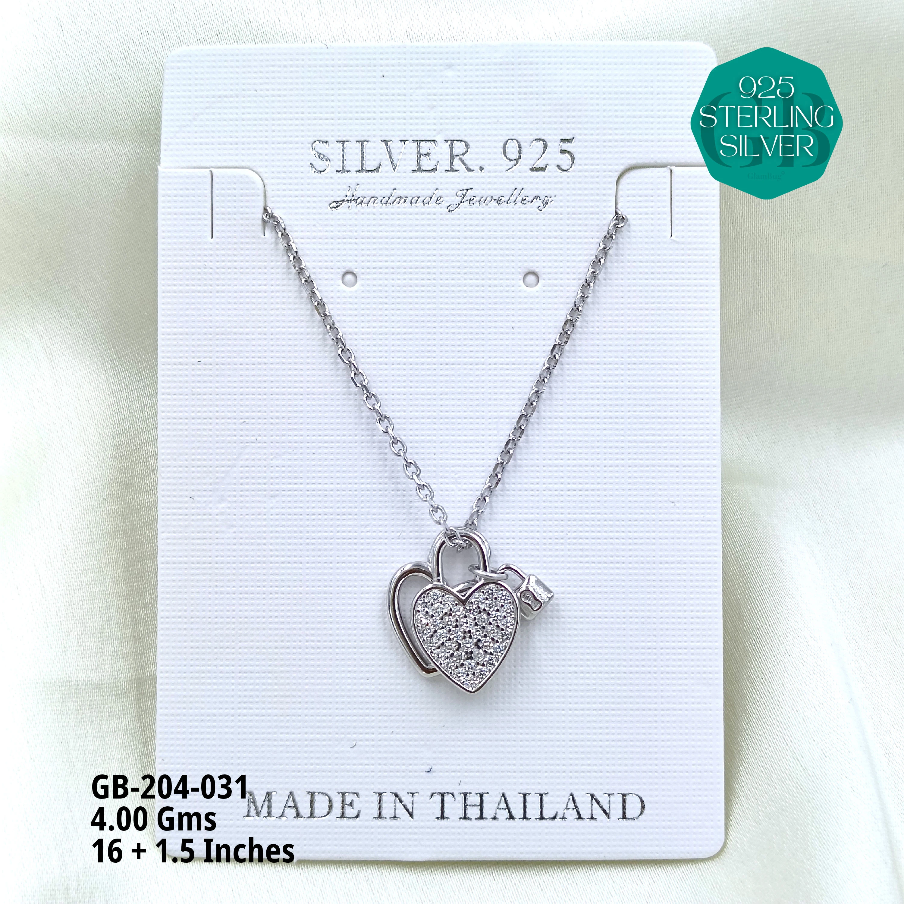 CZ DOKIYA CHAINS PREMIUM - Premium 925 Silver Jewellery - SKU: GB-204-031 - Hyderabad Silver Importers