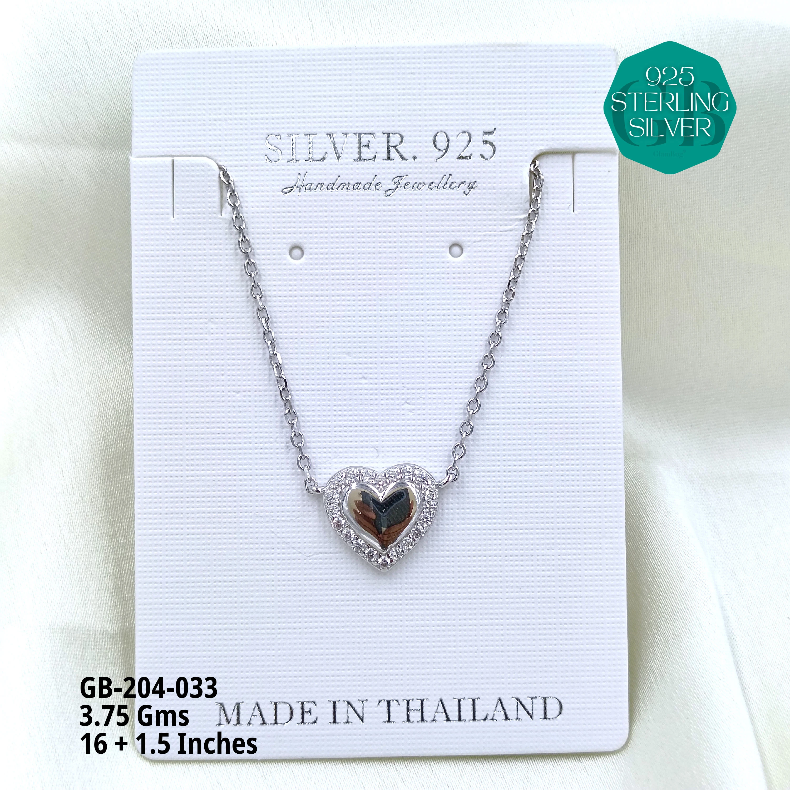 CZ DOKIYA CHAINS PREMIUM - Premium 925 Silver Jewellery - SKU: GB-204-033 - Hyderabad Silver Importers