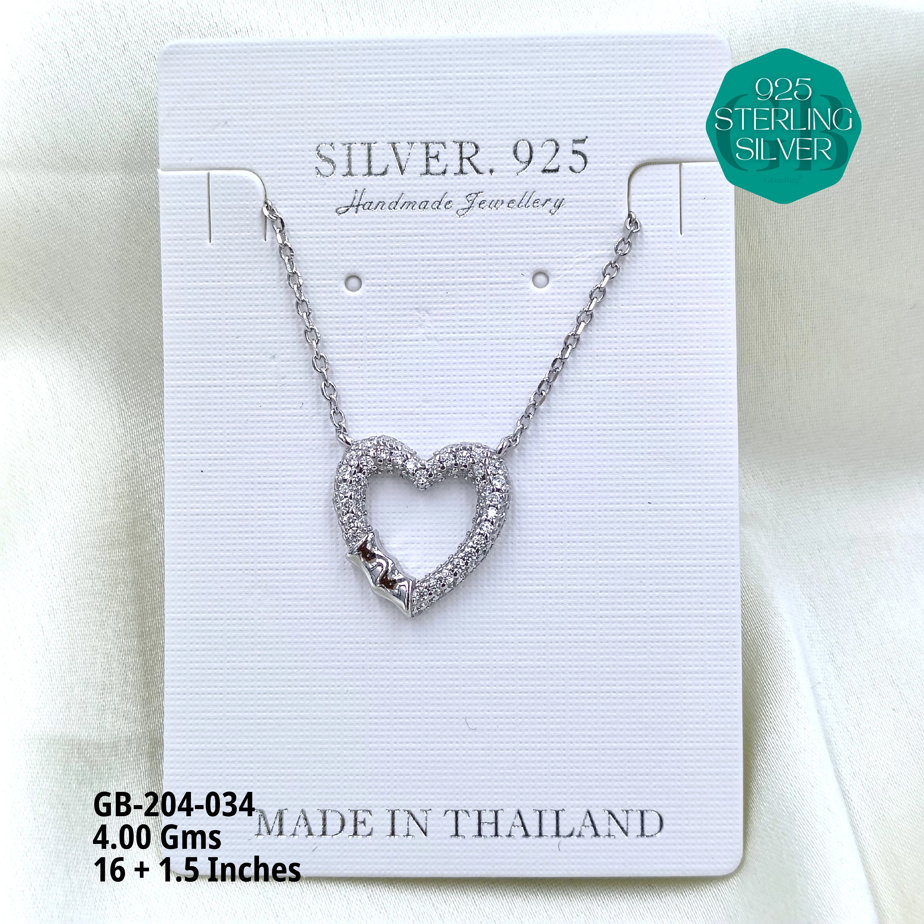 CZ DOKIYA CHAINS PREMIUM - Premium 925 Silver Jewellery - SKU: GB-204-034 - Hyderabad Silver Importers