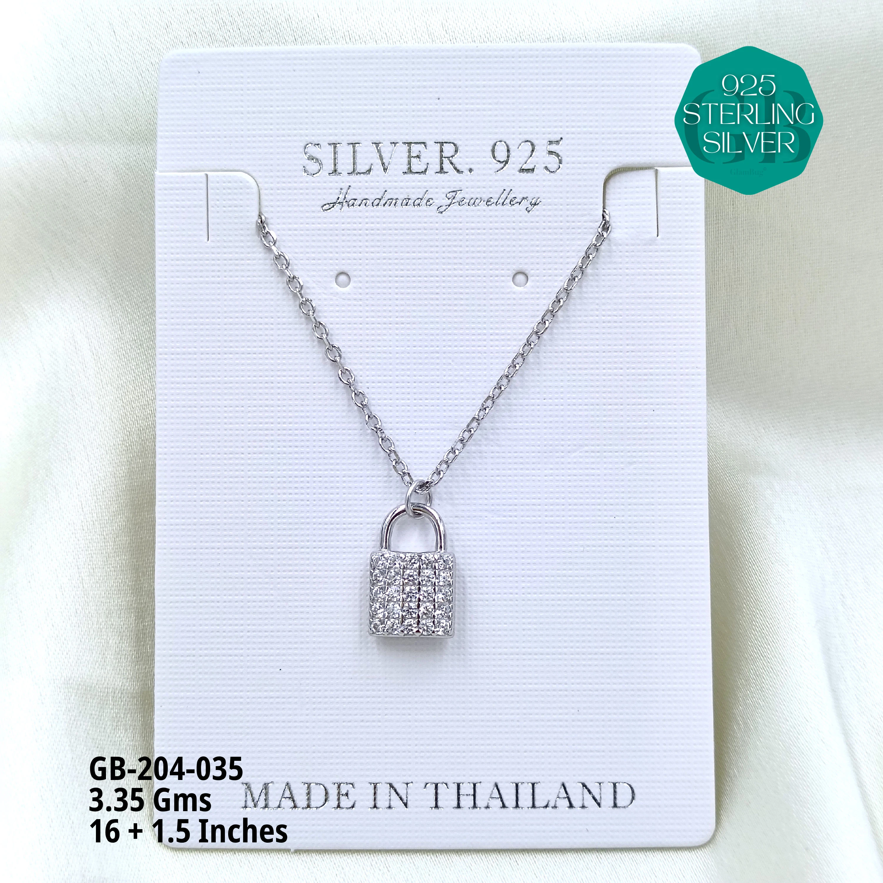 CZ DOKIYA CHAINS PREMIUM - Premium 925 Silver Jewellery - SKU: GB-204-035 - Hyderabad Silver Importers