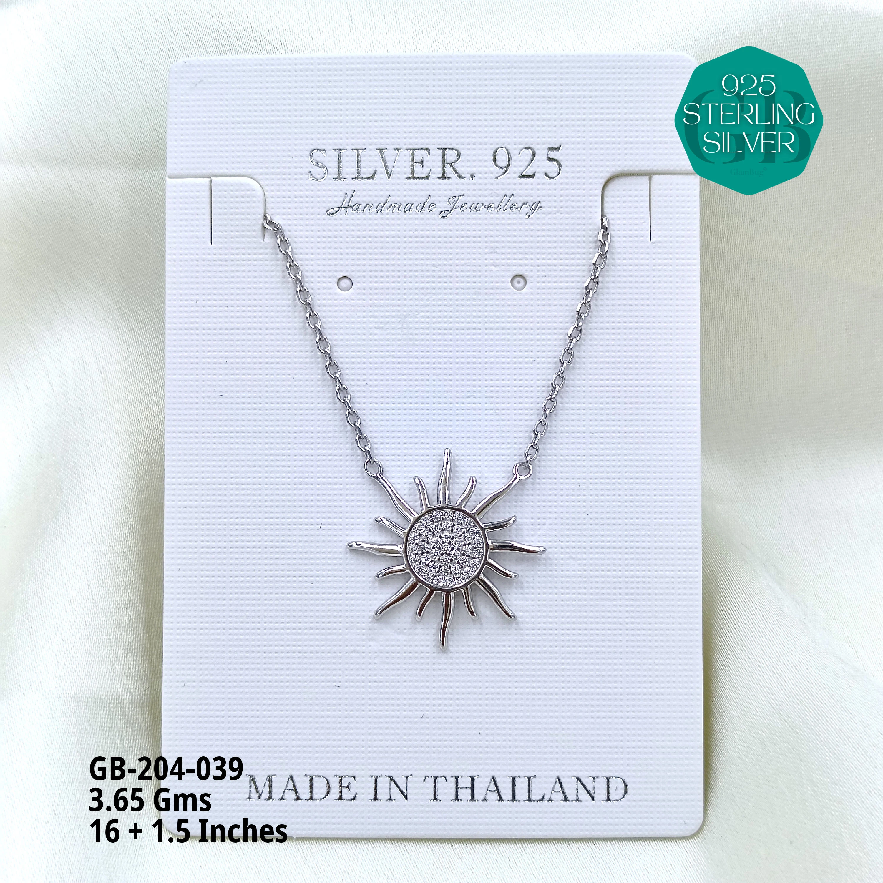 CZ DOKIYA CHAINS PREMIUM - Premium 925 Silver Jewellery - SKU: GB-204-039 - Hyderabad Silver Importers