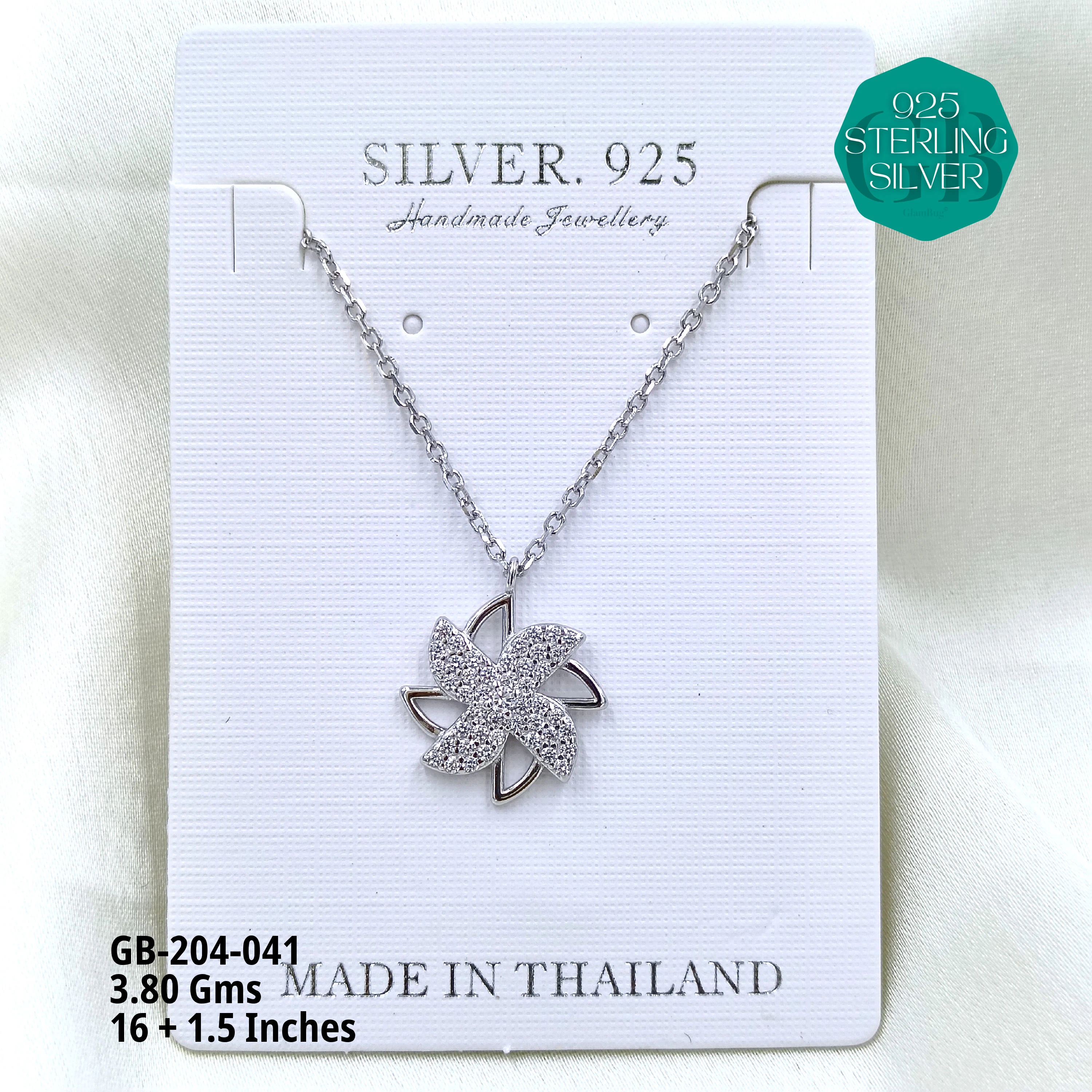 CZ DOKIYA CHAINS PREMIUM - Premium 925 Silver Jewellery - SKU: GB-204-041 - Hyderabad Silver Importers