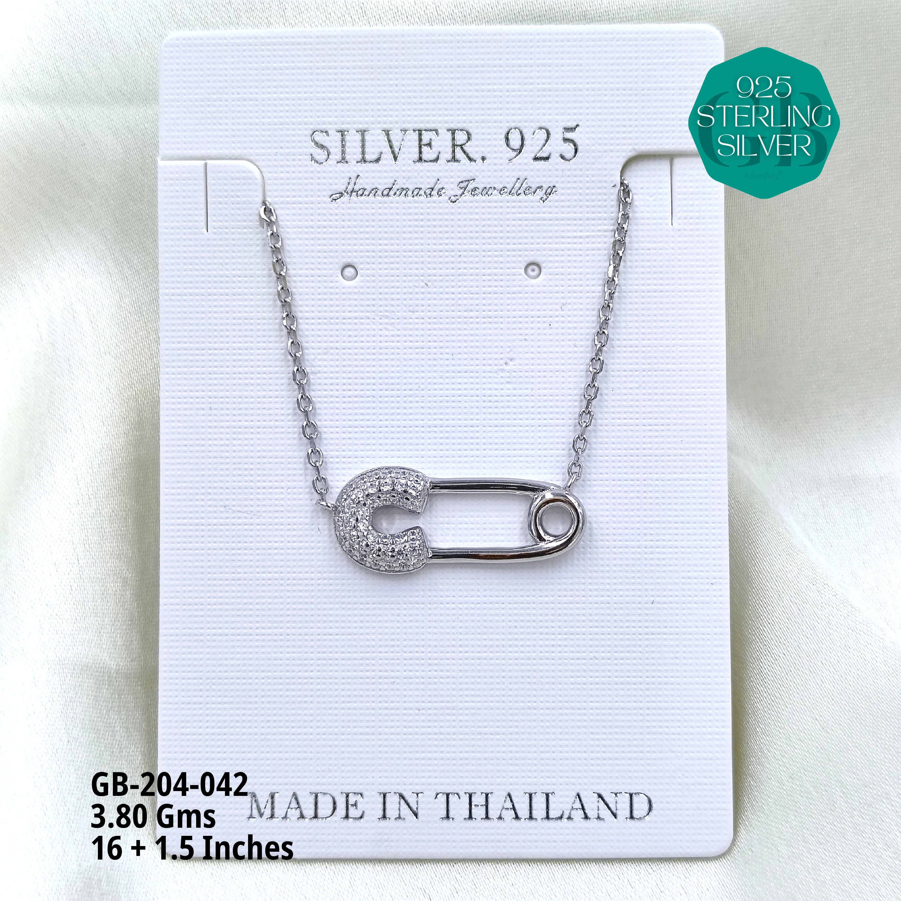 CZ DOKIYA CHAINS PREMIUM - Premium 925 Silver Jewellery - SKU: GB-204-042 - Hyderabad Silver Importers