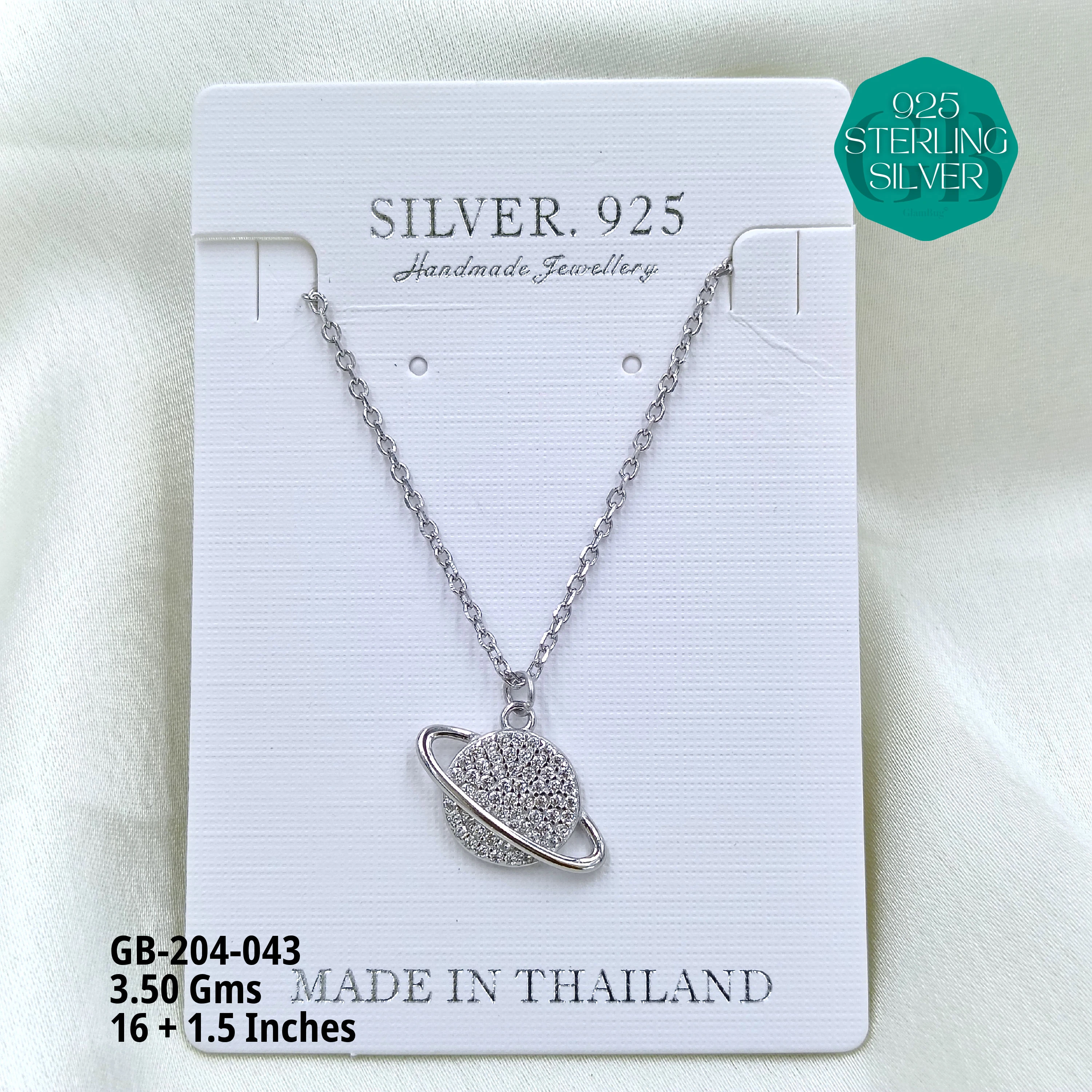 CZ DOKIYA CHAINS PREMIUM - Premium 925 Silver Jewellery - SKU: GB-204-043 - Hyderabad Silver Importers