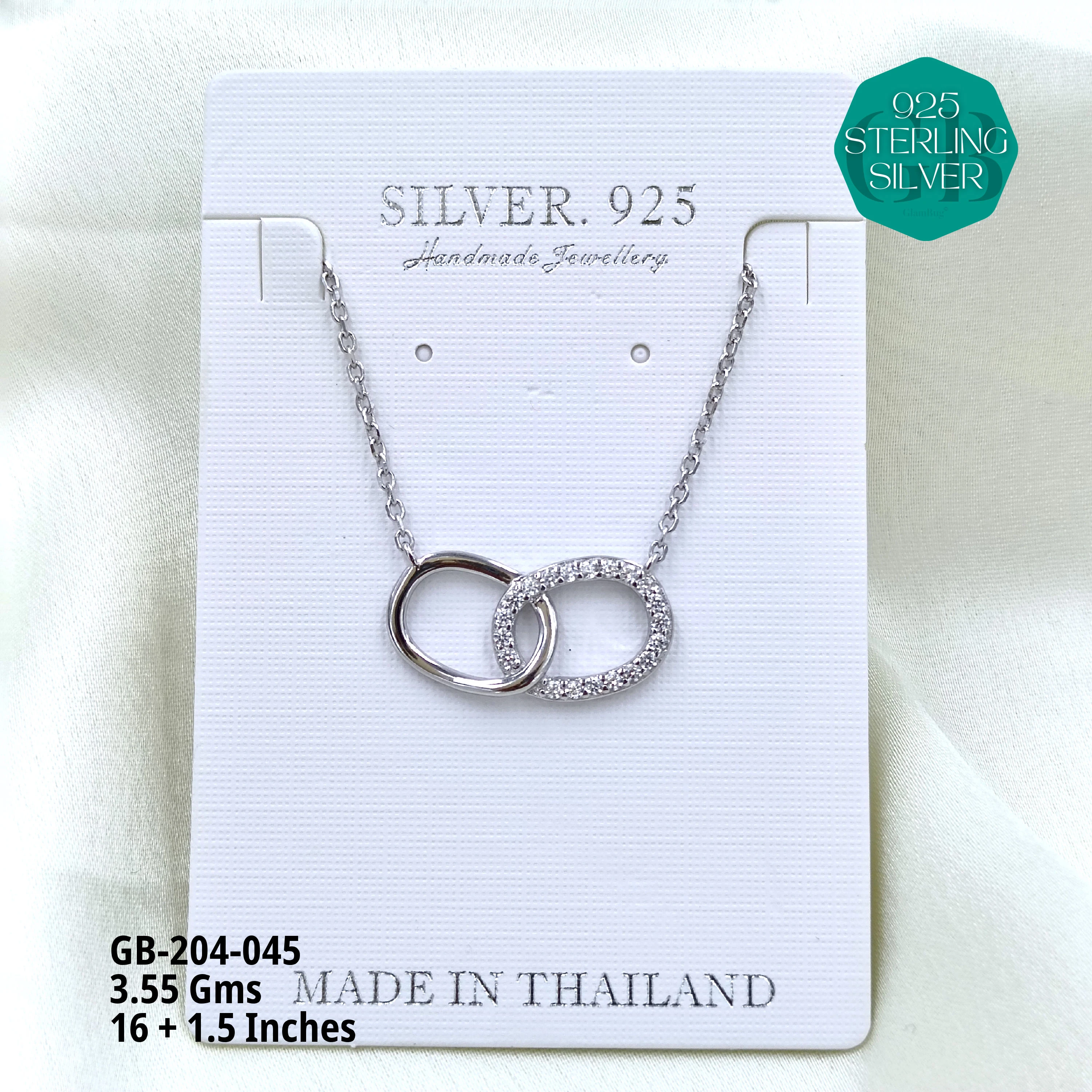 CZ DOKIYA CHAINS PREMIUM - Premium 925 Silver Jewellery - SKU: GB-204-045 - Hyderabad Silver Importers