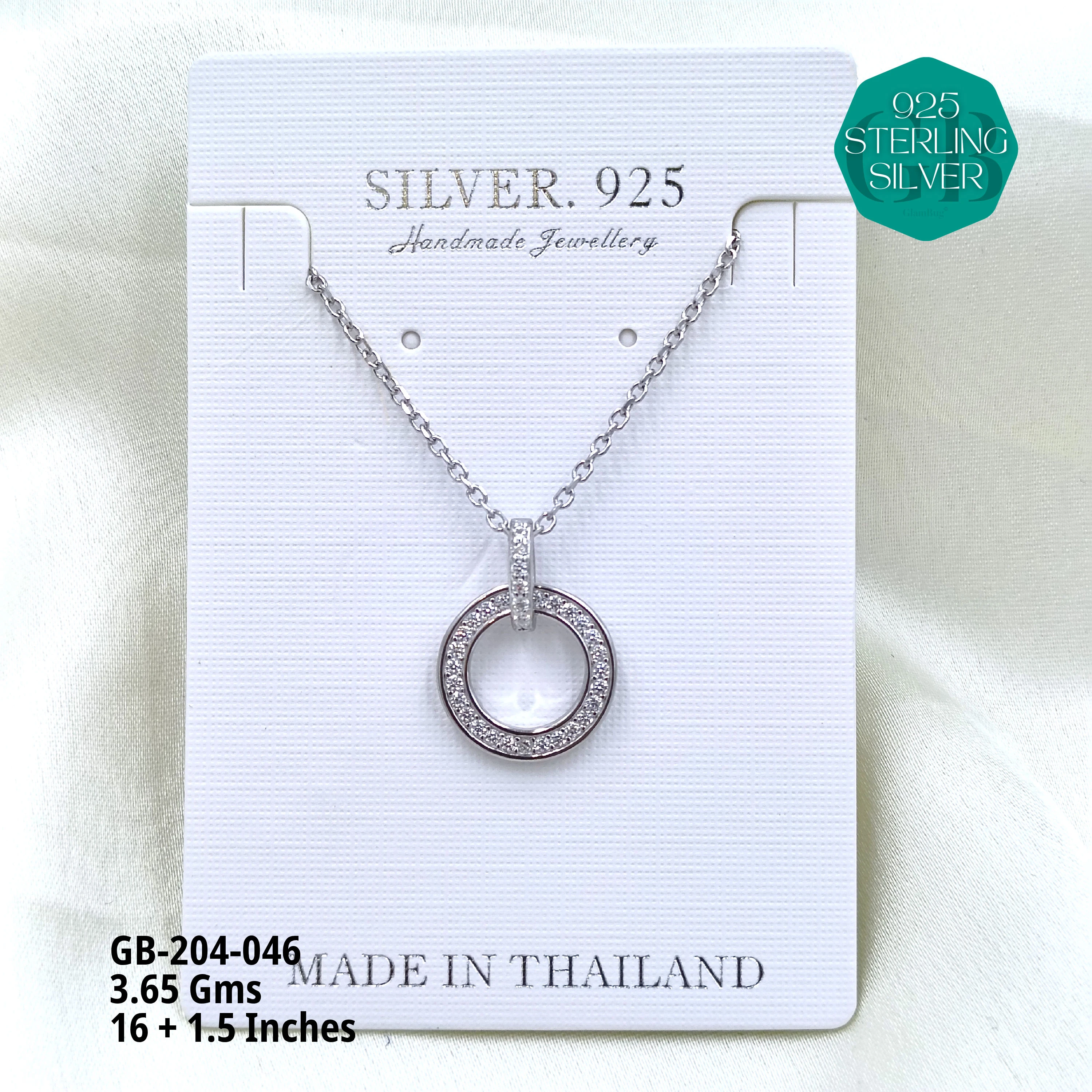 CZ DOKIYA CHAINS PREMIUM - Premium 925 Silver Jewellery - SKU: GB-204-046 - Hyderabad Silver Importers