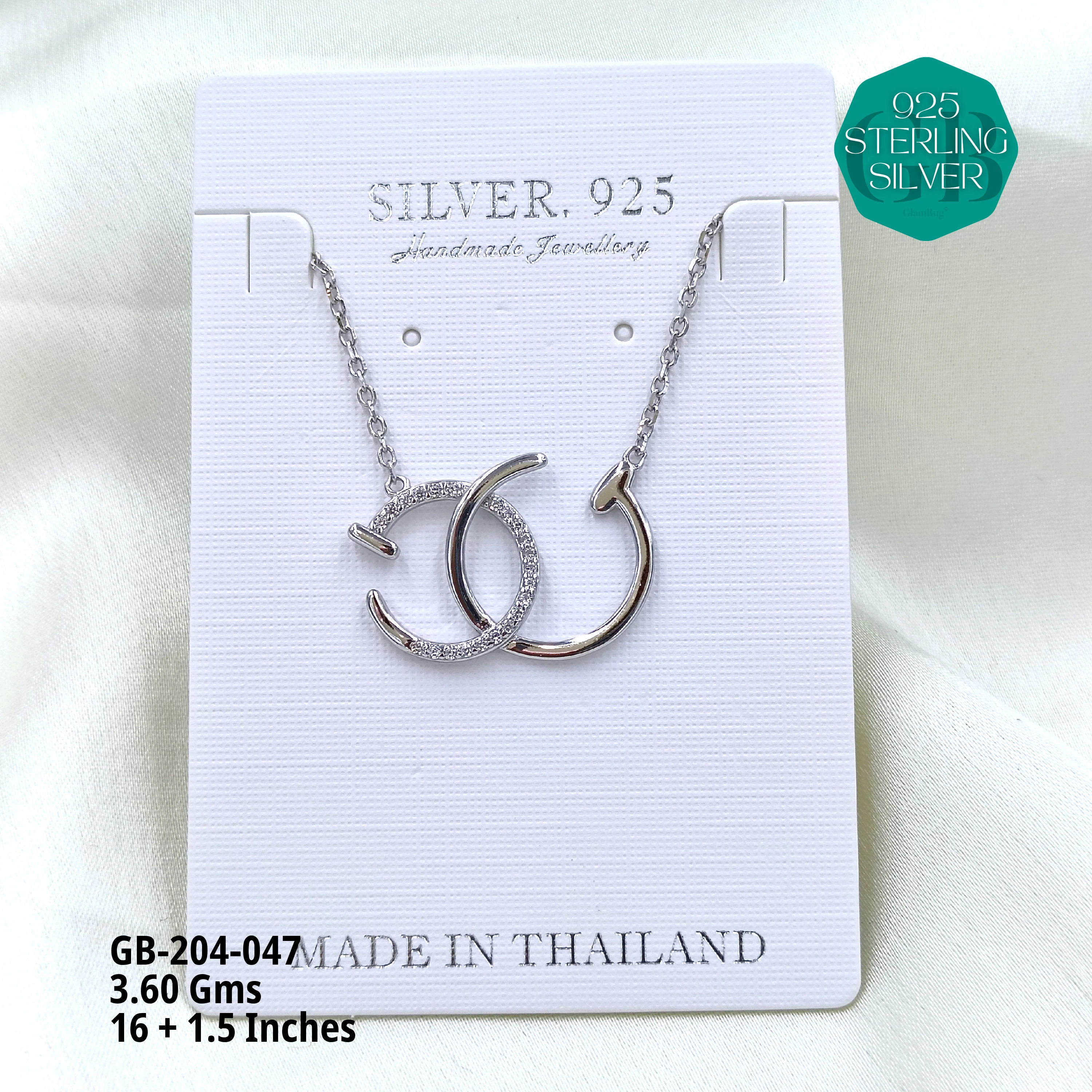 CZ DOKIYA CHAINS PREMIUM - Premium 925 Silver Jewellery - SKU: GB-204-047 - Hyderabad Silver Importers