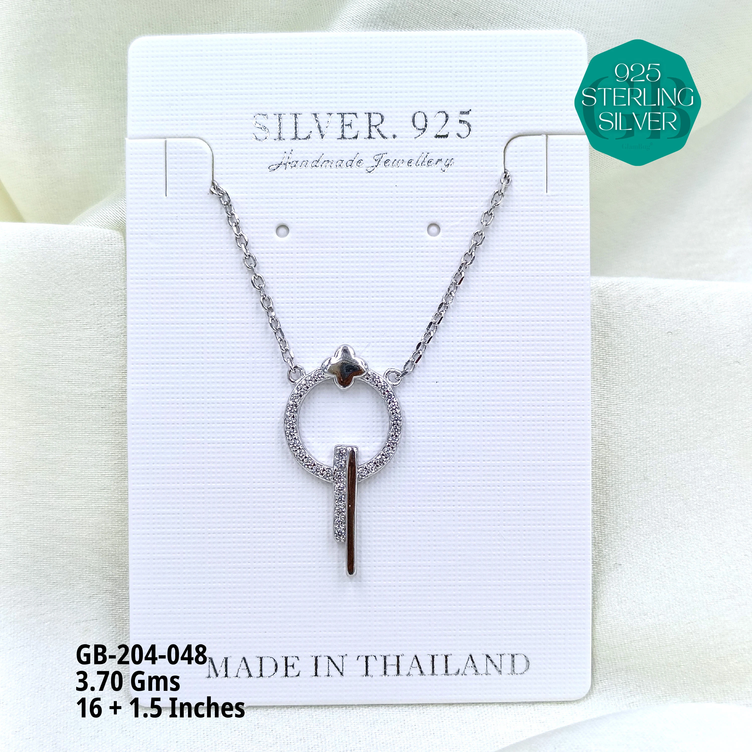 CZ DOKIYA CHAINS PREMIUM - Premium 925 Silver Jewellery - SKU: GB-204-048 - Hyderabad Silver Importers