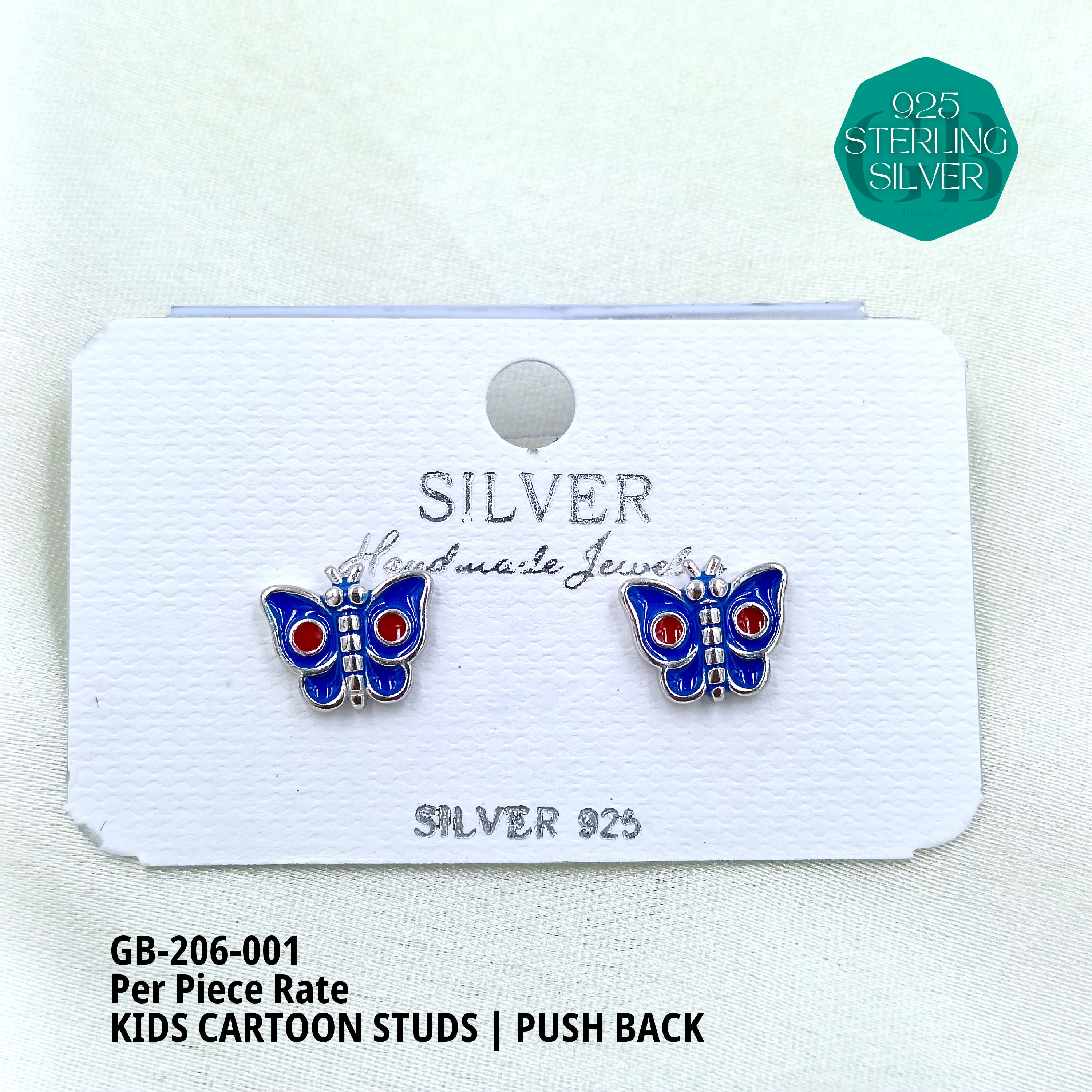 BABY ENAMEL STUDS - Premium 925 Silver Jewellery - SKU: GB-206-001 - Hyderabad Silver Importers