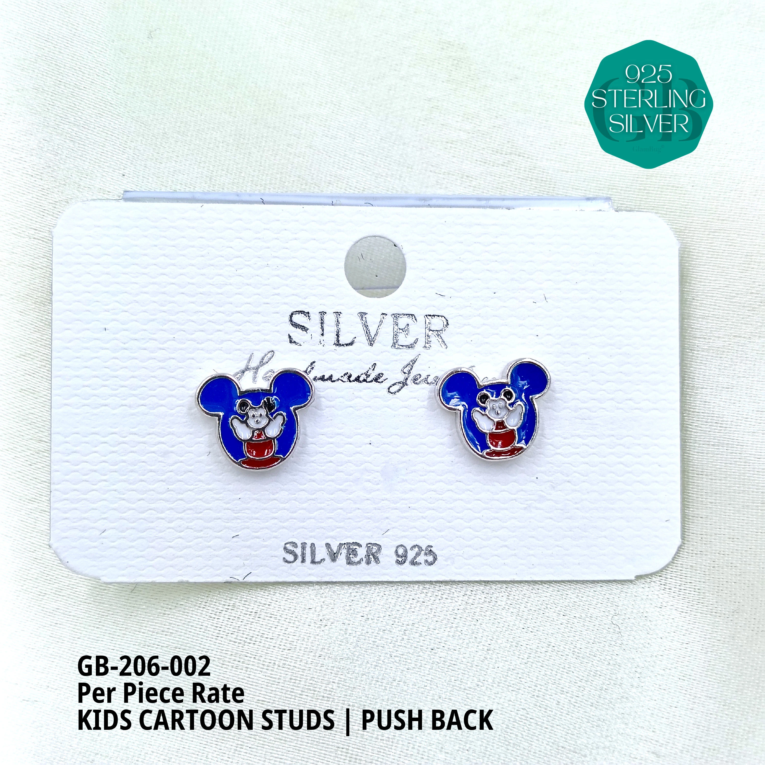 BABY ENAMEL STUDS - Premium 925 Silver Jewellery - SKU: GB-206-002 - Hyderabad Silver Importers
