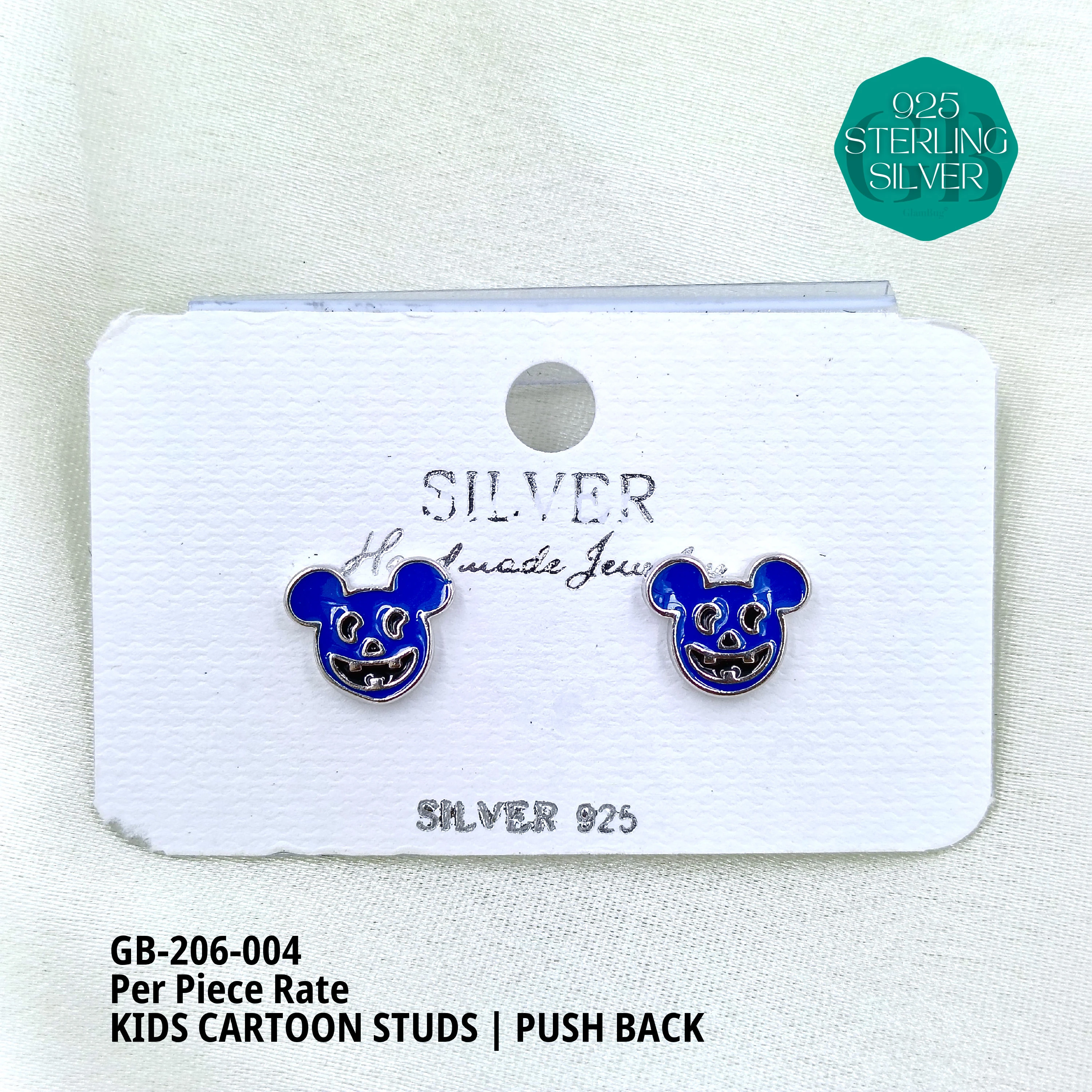 BABY ENAMEL STUDS - Premium 925 Silver Jewellery - SKU: GB-206-004 - Hyderabad Silver Importers