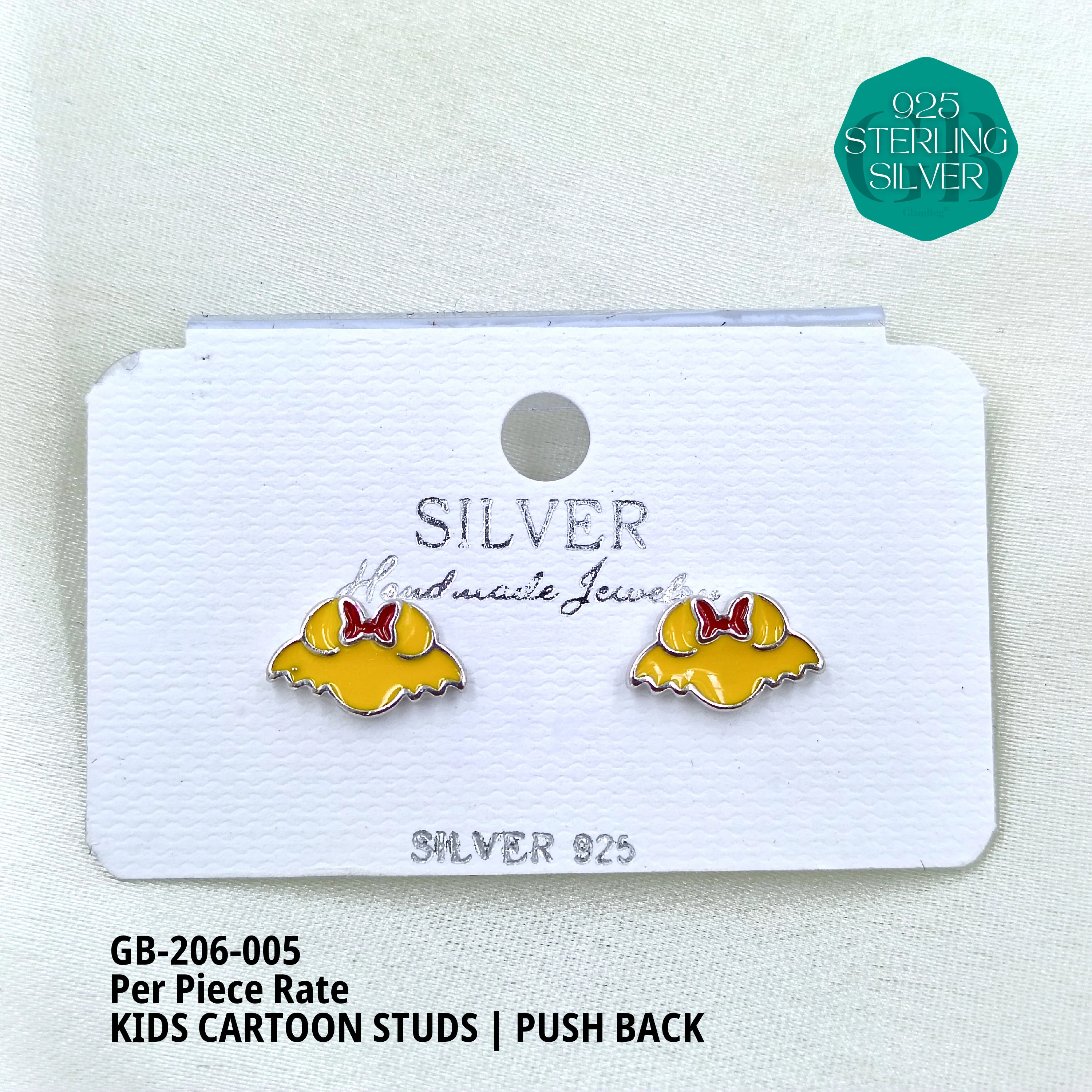 BABY ENAMEL STUDS - Premium 925 Silver Jewellery - SKU: GB-206-005 - Hyderabad Silver Importers