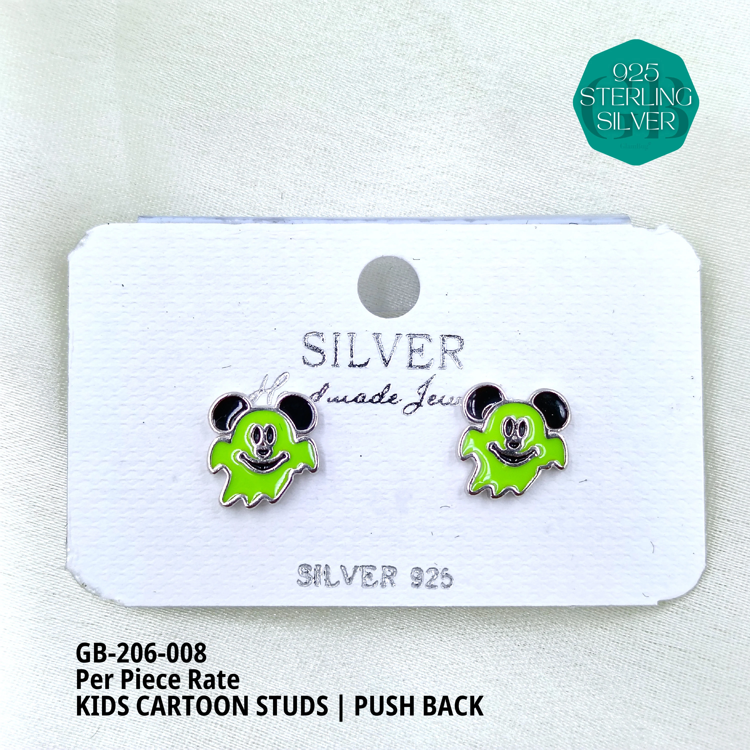 BABY ENAMEL STUDS - Premium 925 Silver Jewellery - SKU: GB-206-008 - Hyderabad Silver Importers