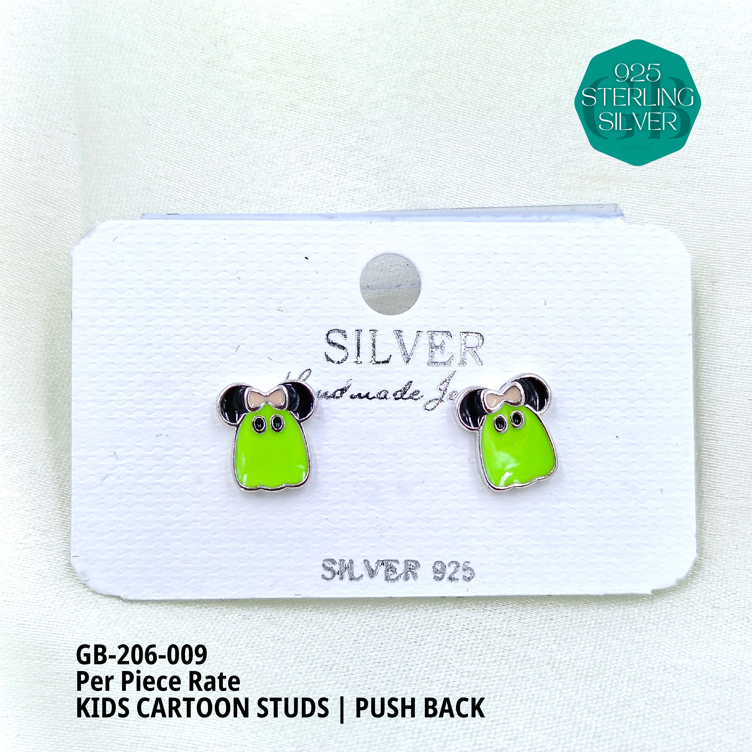 BABY ENAMEL STUDS - Premium 925 Silver Jewellery - SKU: GB-206-009 - Hyderabad Silver Importers