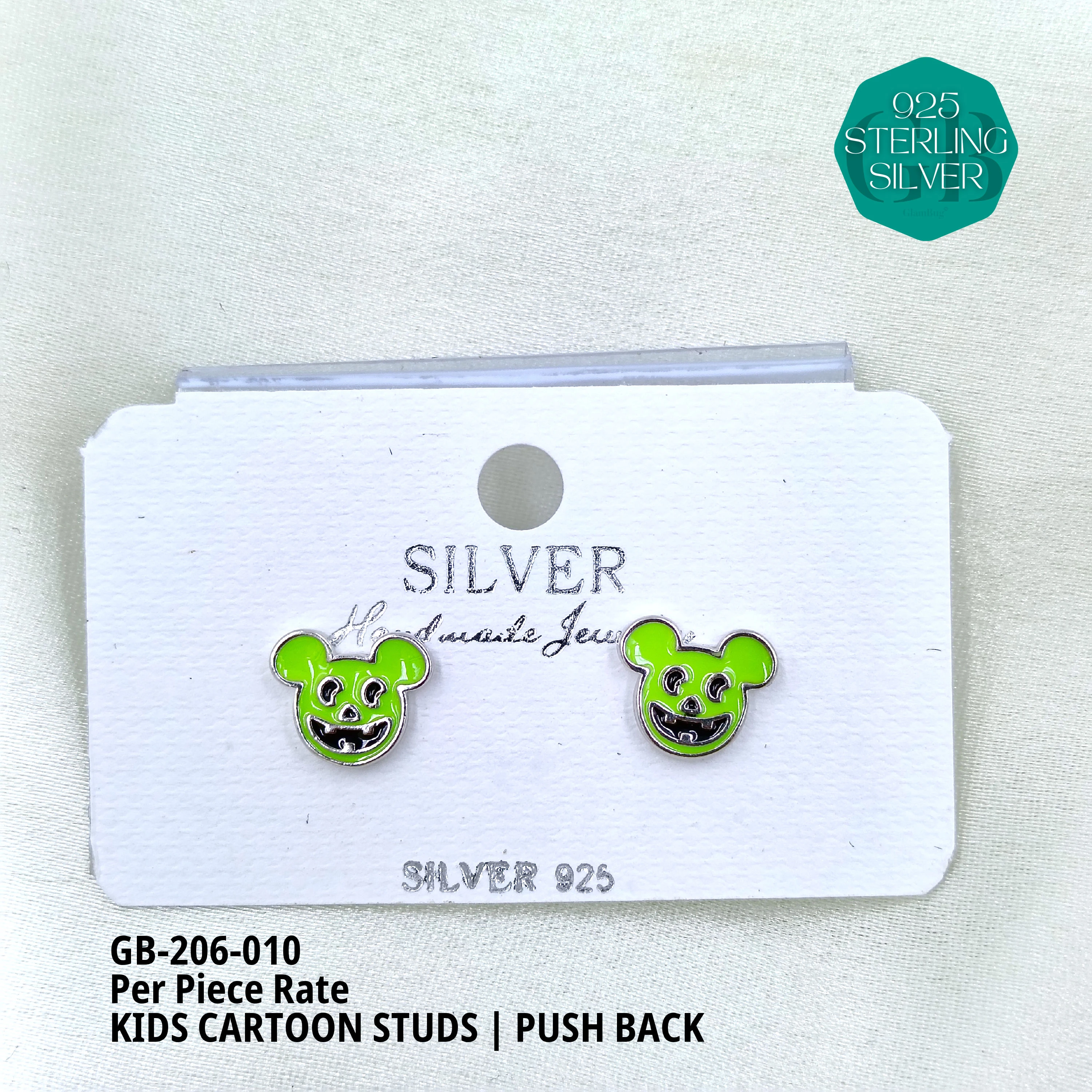 BABY ENAMEL STUDS - Premium 925 Silver Jewellery - SKU: GB-206-010 - Hyderabad Silver Importers