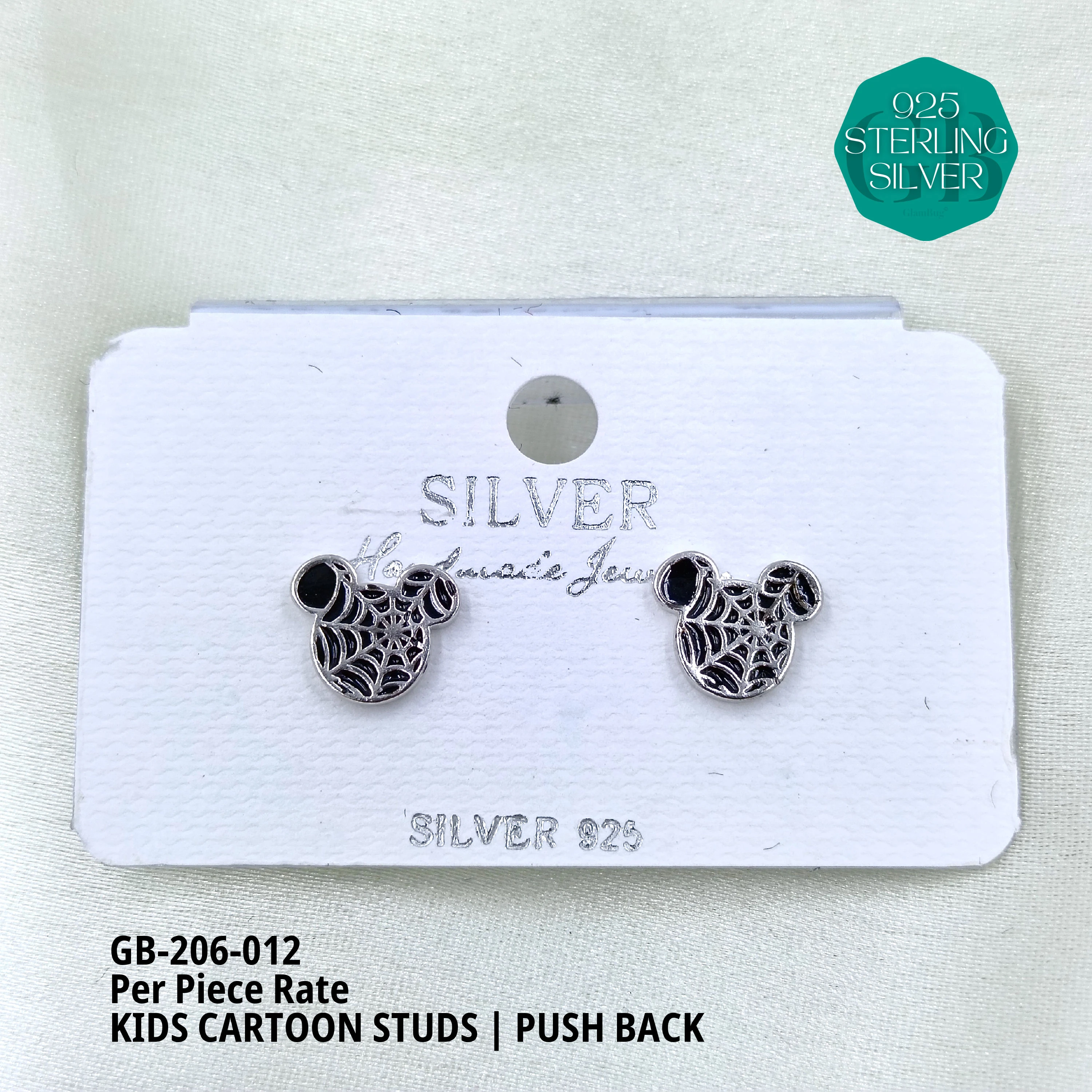 BABY ENAMEL STUDS - Premium 925 Silver Jewellery - SKU: GB-206-012 - Hyderabad Silver Importers