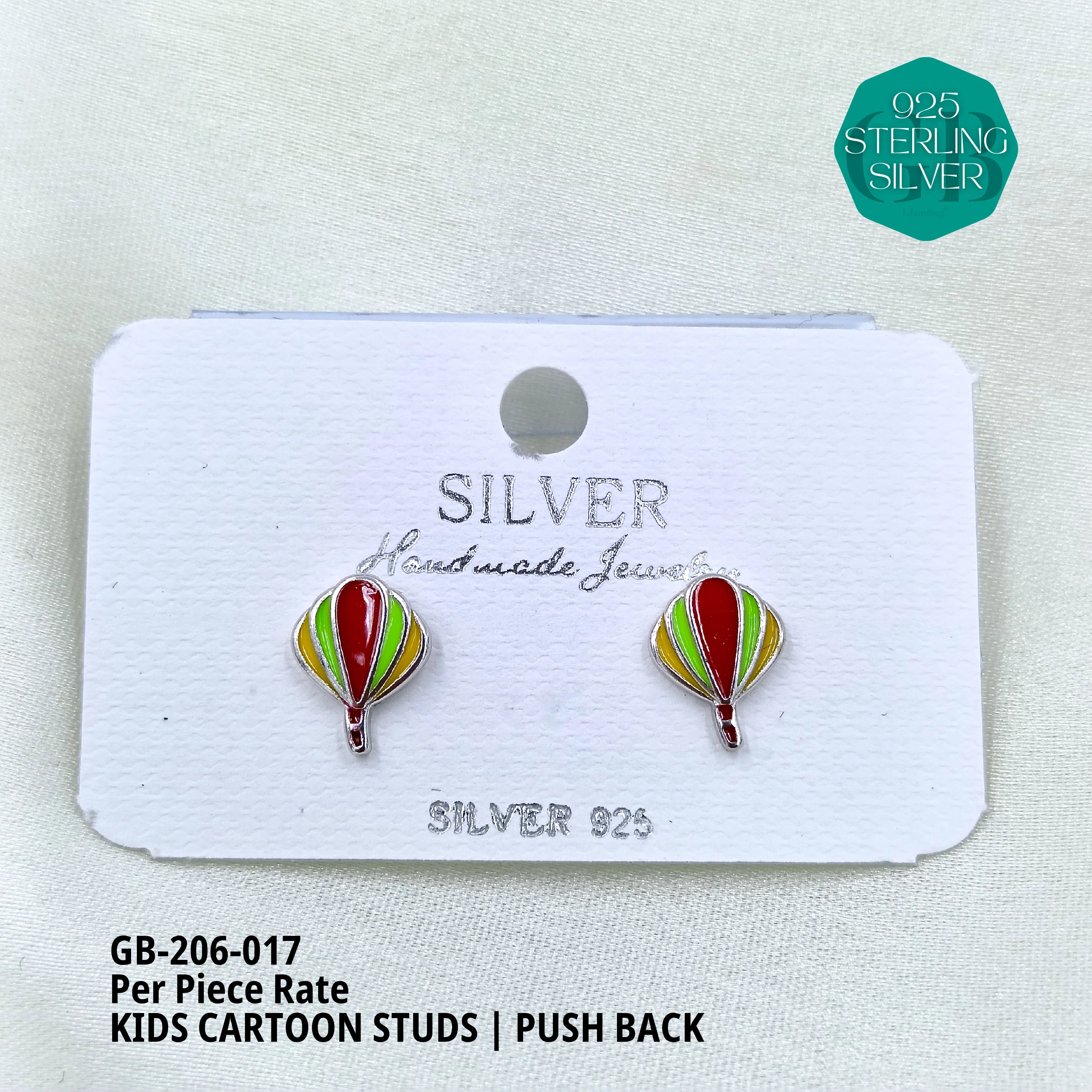 BABY ENAMEL STUDS - Premium 925 Silver Jewellery - SKU: GB-206-017 - Hyderabad Silver Importers