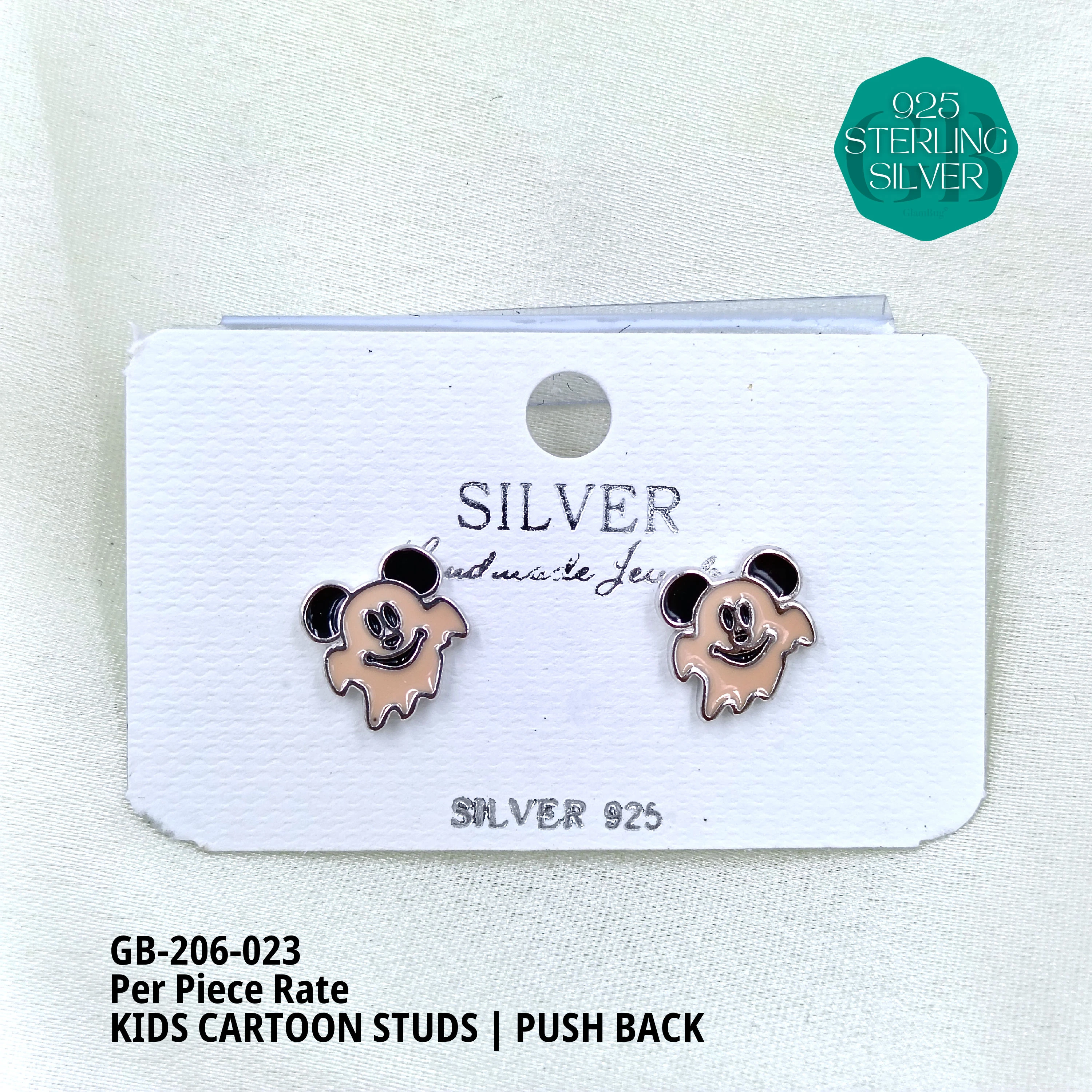 BABY ENAMEL STUDS - Premium 925 Silver Jewellery - SKU: GB-206-023 - Hyderabad Silver Importers