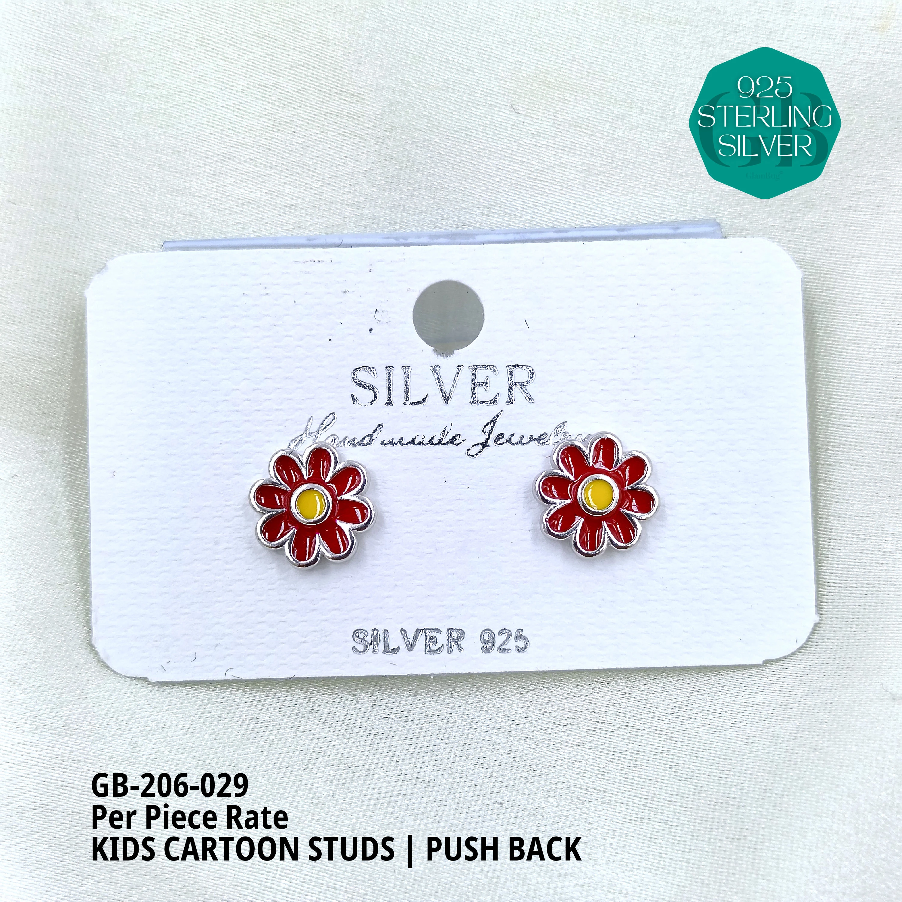 BABY ENAMEL STUDS - Premium 925 Silver Jewellery - SKU: GB-206-029 - Hyderabad Silver Importers
