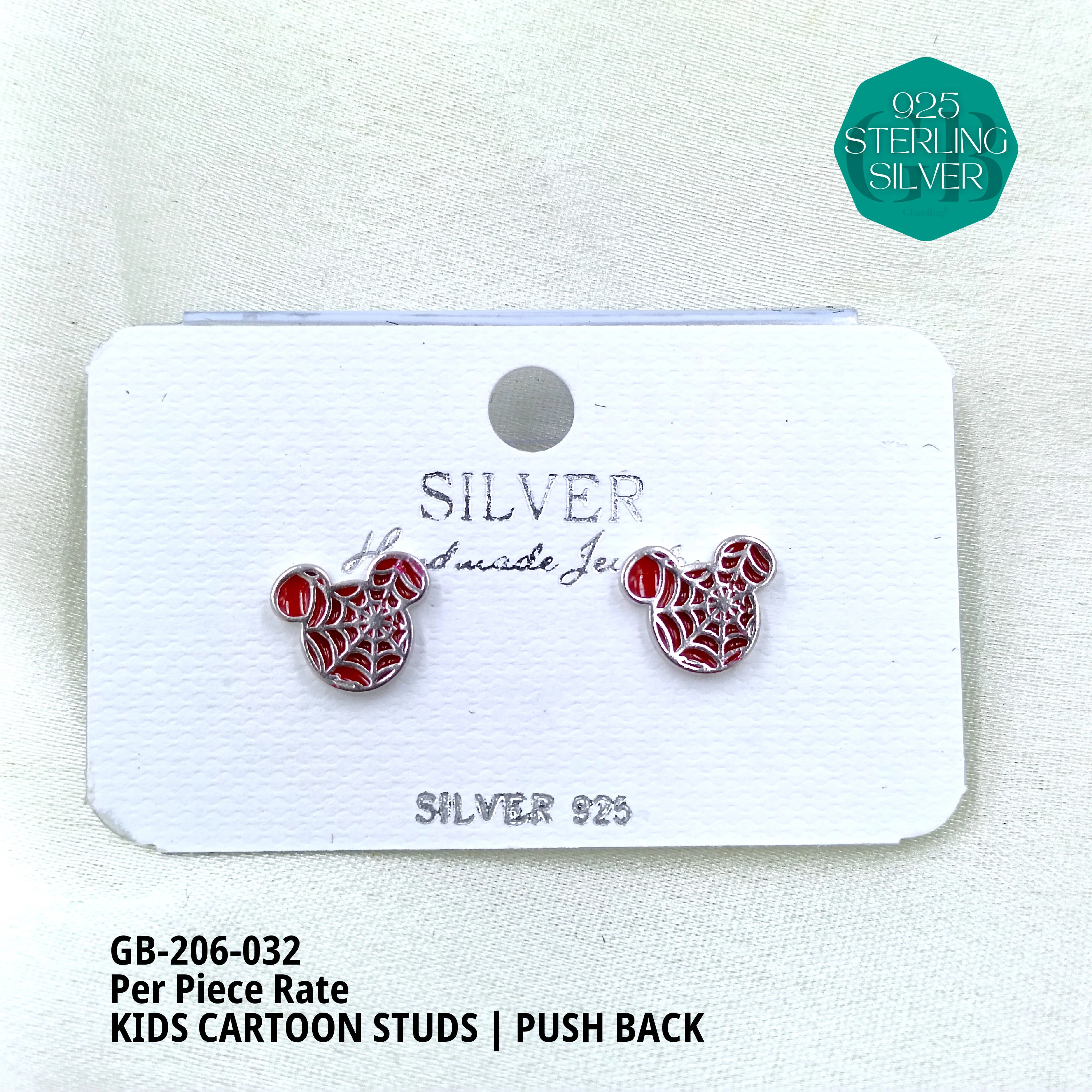 BABY ENAMEL STUDS - Premium 925 Silver Jewellery - SKU: GB-206-032 - Hyderabad Silver Importers