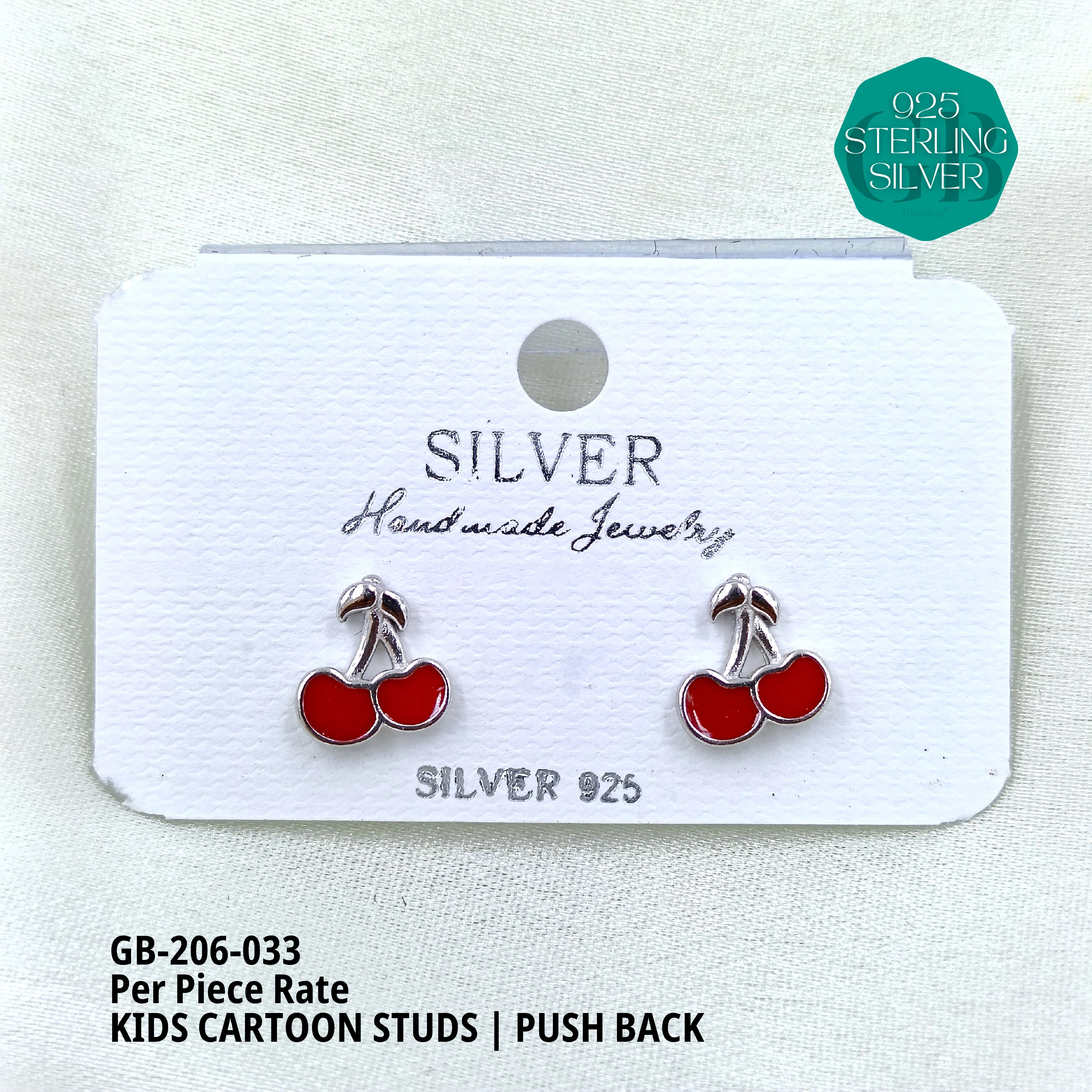 BABY ENAMEL STUDS - Premium 925 Silver Jewellery - SKU: GB-206-033 - Hyderabad Silver Importers