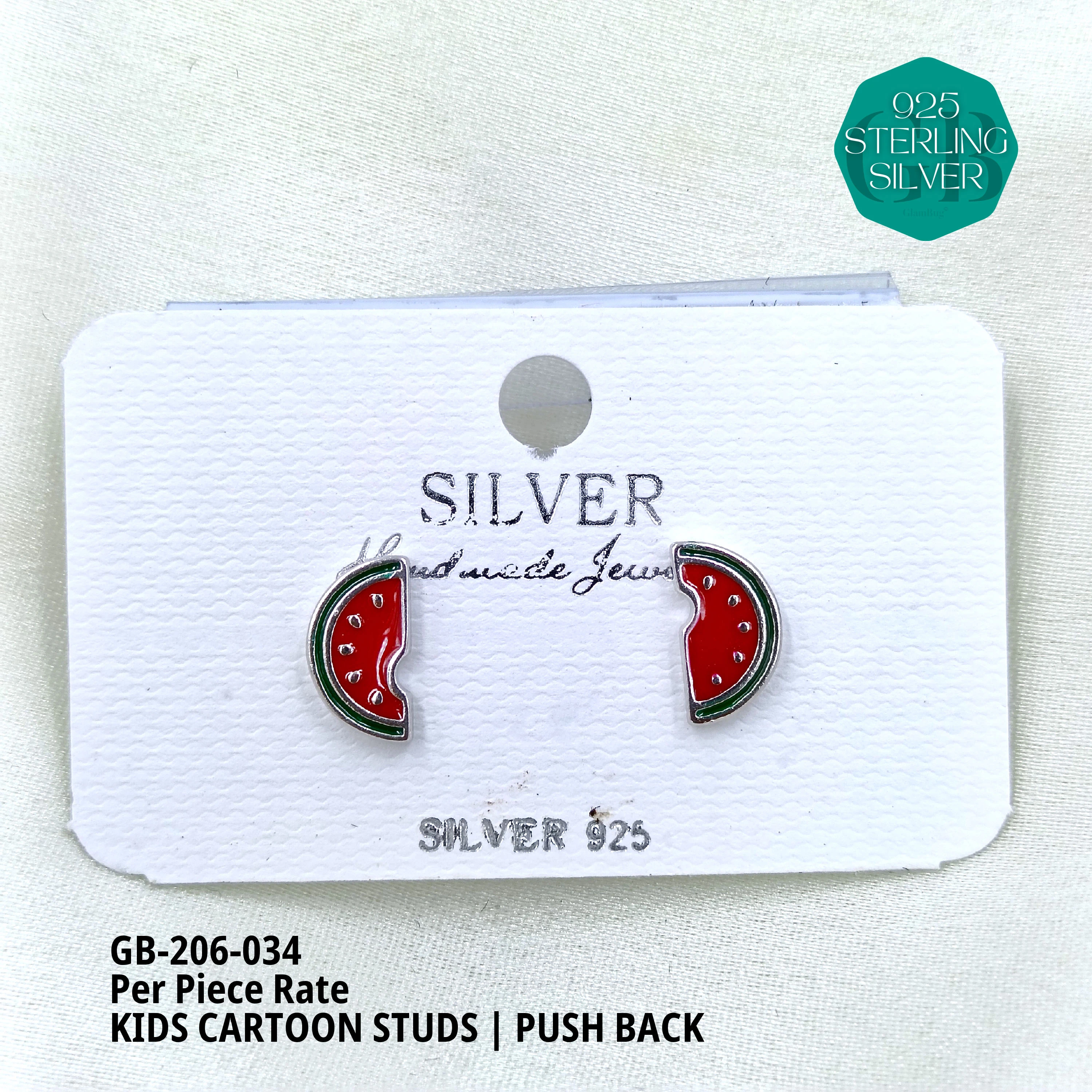 BABY ENAMEL STUDS - Premium 925 Silver Jewellery - SKU: GB-206-034 - Hyderabad Silver Importers