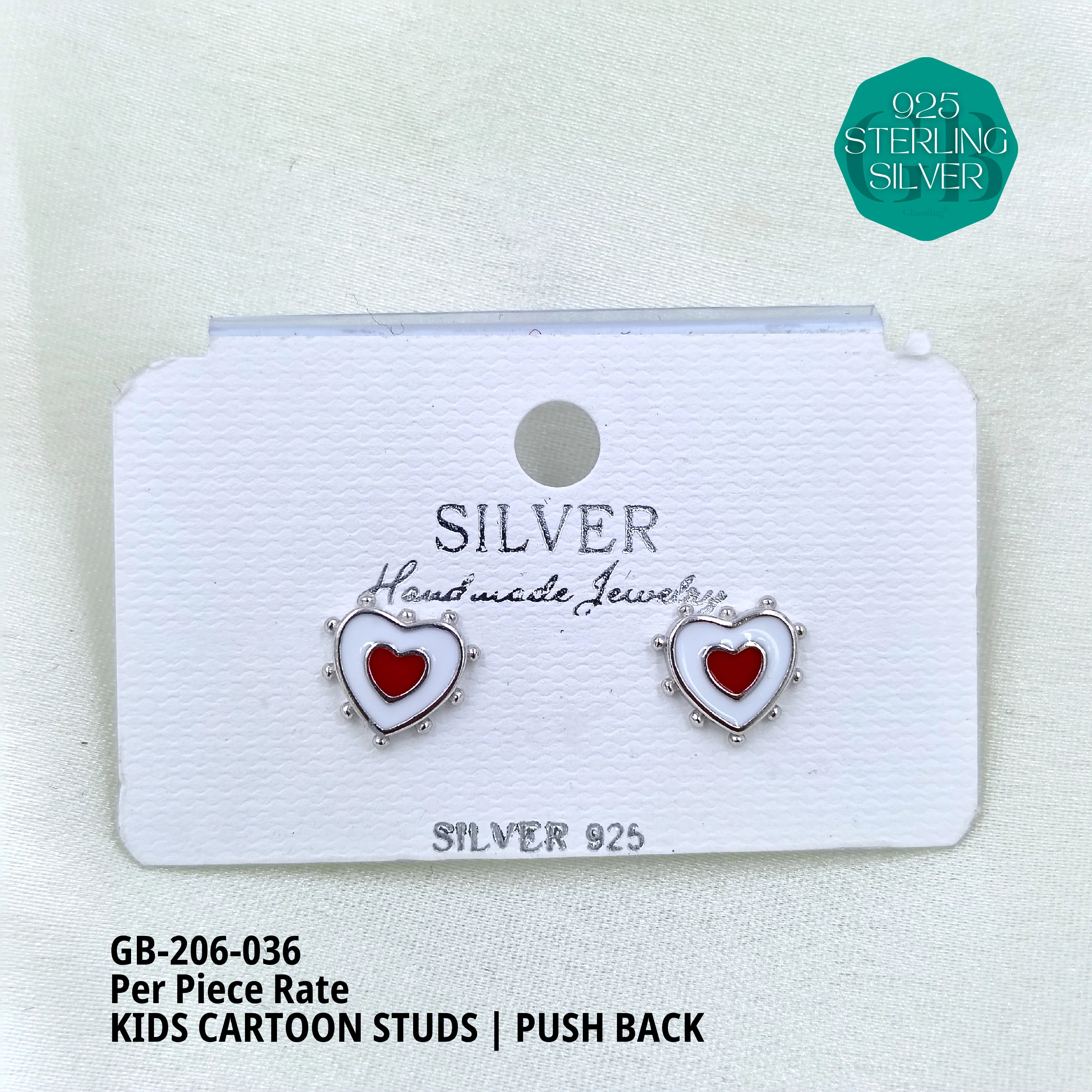 BABY ENAMEL STUDS - Premium 925 Silver Jewellery - SKU: GB-206-036 - Hyderabad Silver Importers