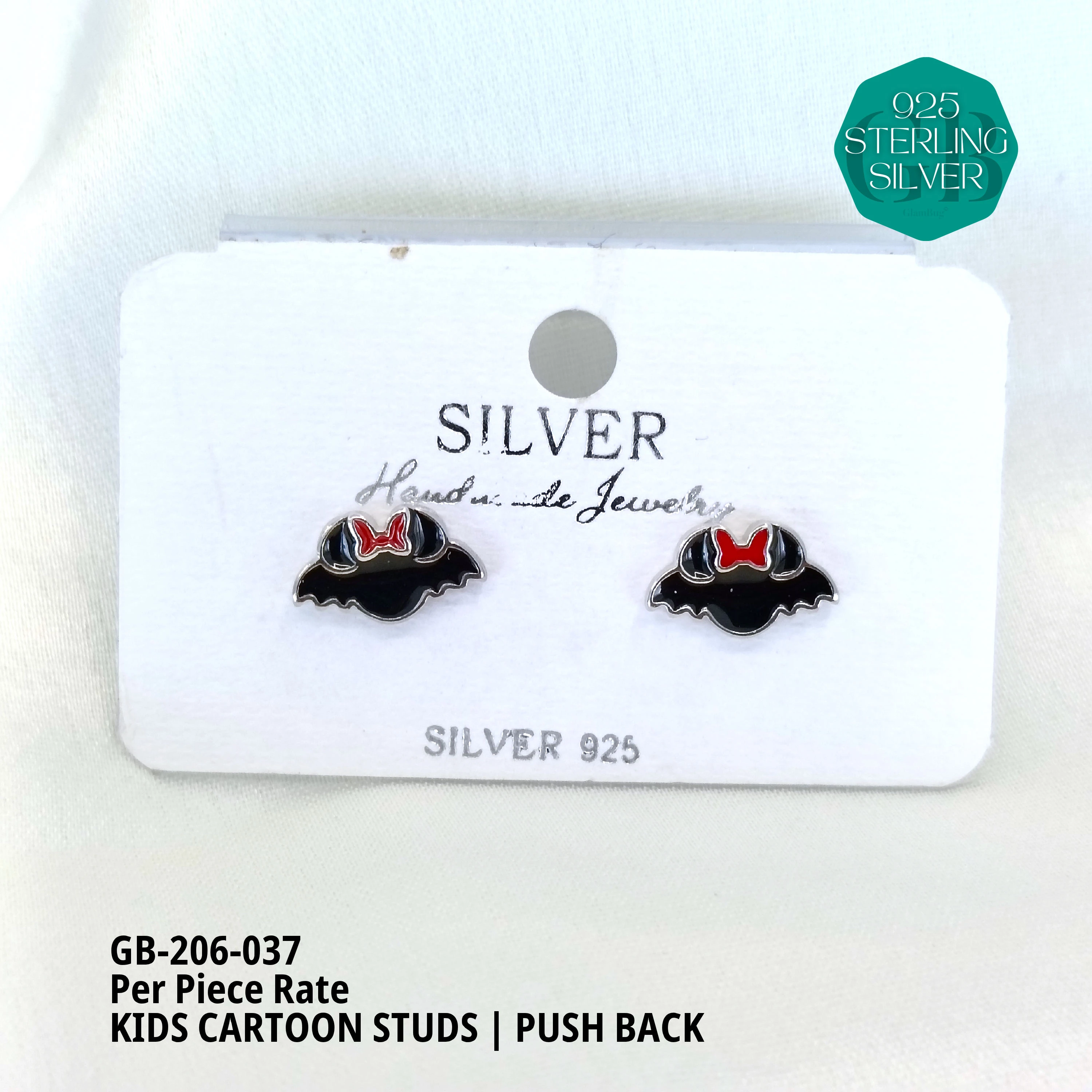 BABY ENAMEL STUDS - Premium 925 Silver Jewellery - SKU: GB-206-037 - Hyderabad Silver Importers