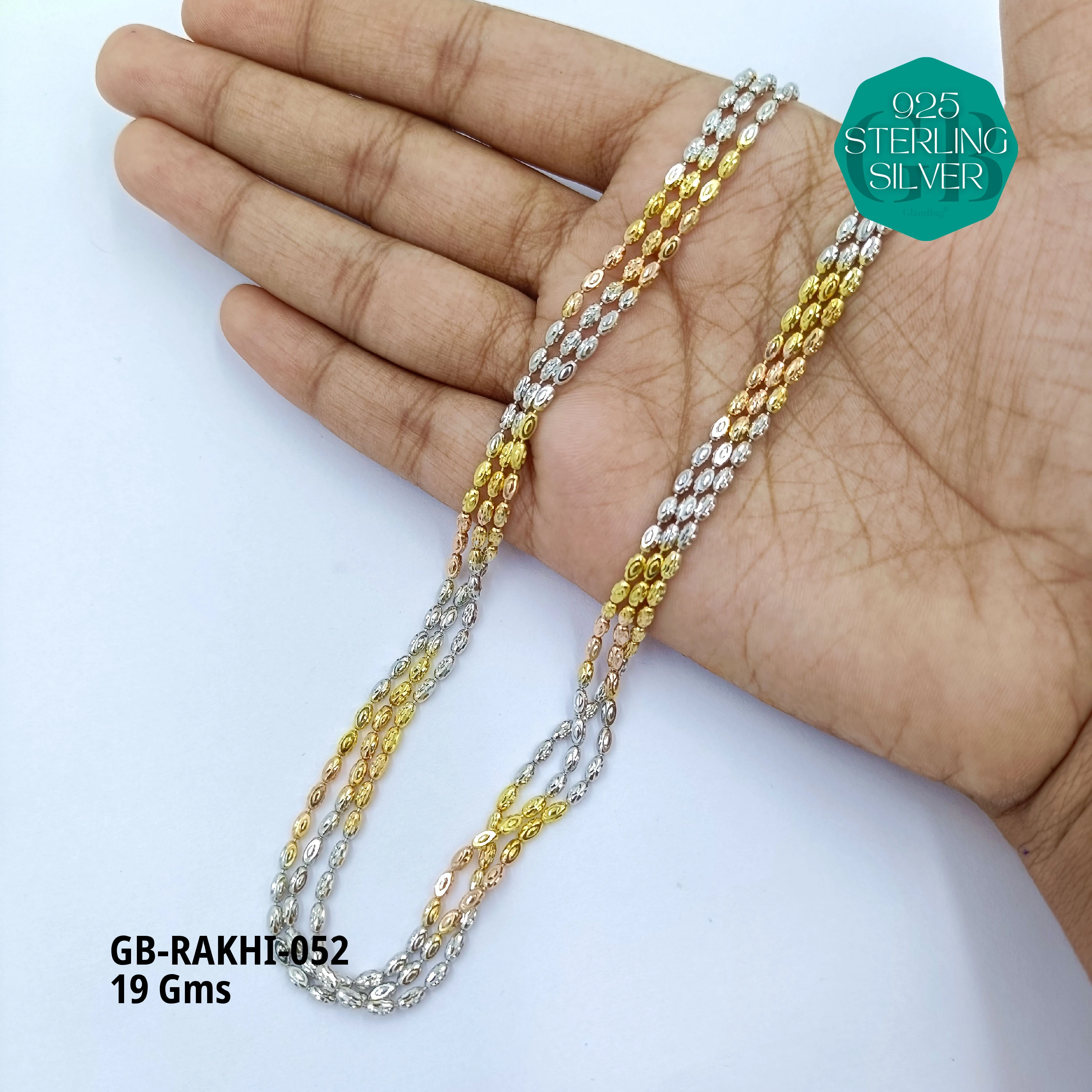 Rakhi - Premium 925 Silver Jewellery - SKU: GB-RAKHI-052 - Hyderabad Silver Importers