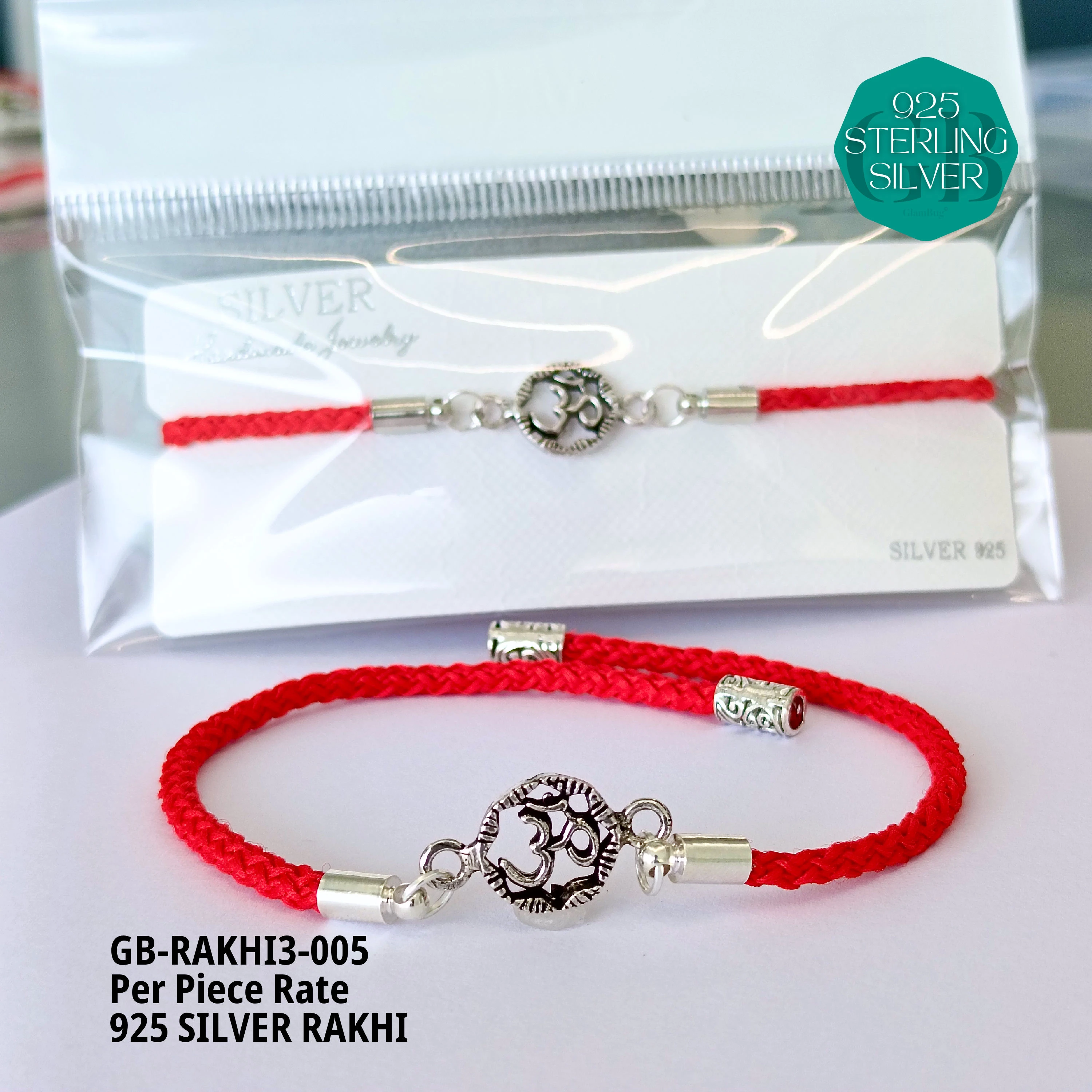 RAKHI V3 - Premium 925 Silver Jewellery - SKU: GB-RAKHI3-005 - Hyderabad Silver Importers