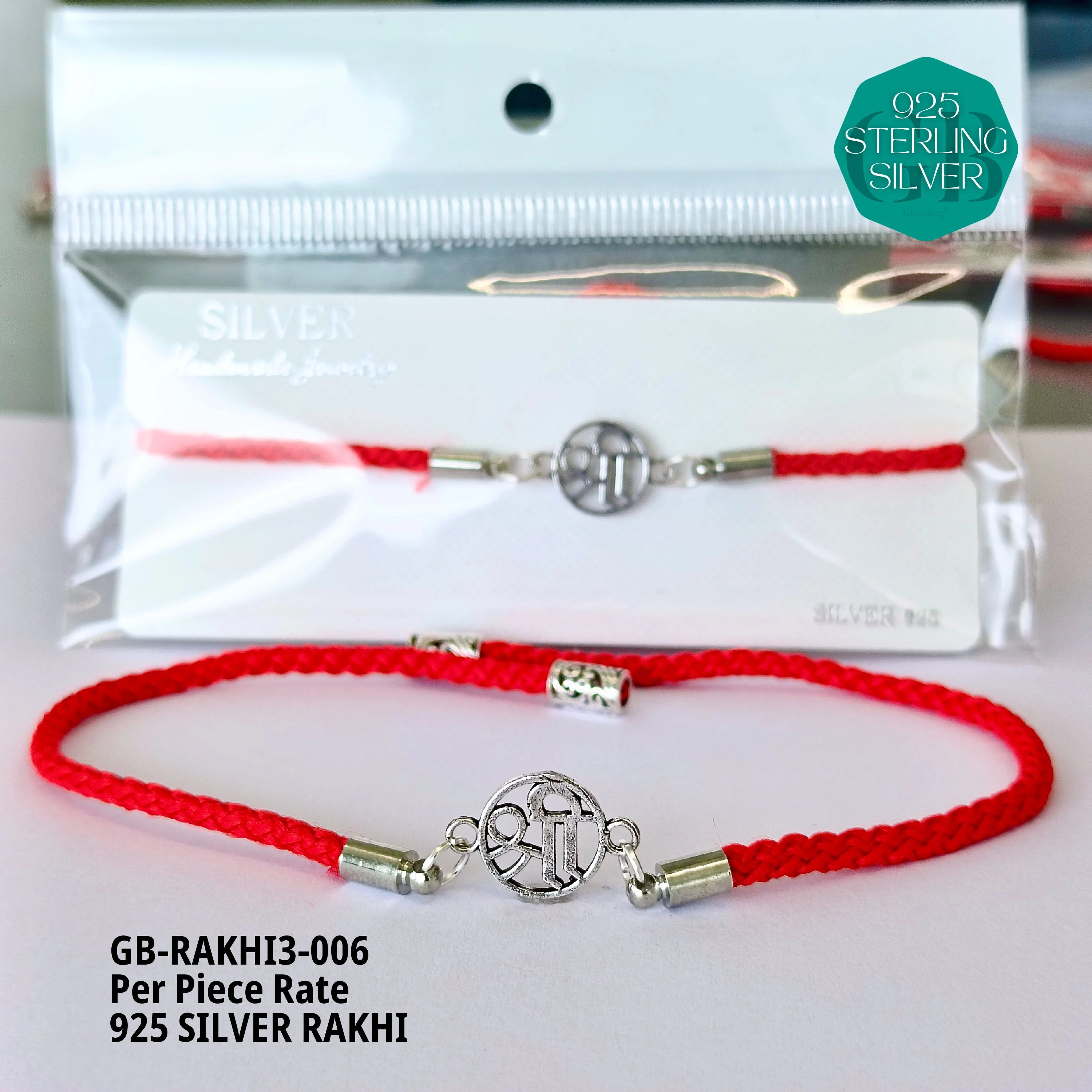 RAKHI V3 - Premium 925 Silver Jewellery - SKU: GB-RAKHI3-006 - Hyderabad Silver Importers