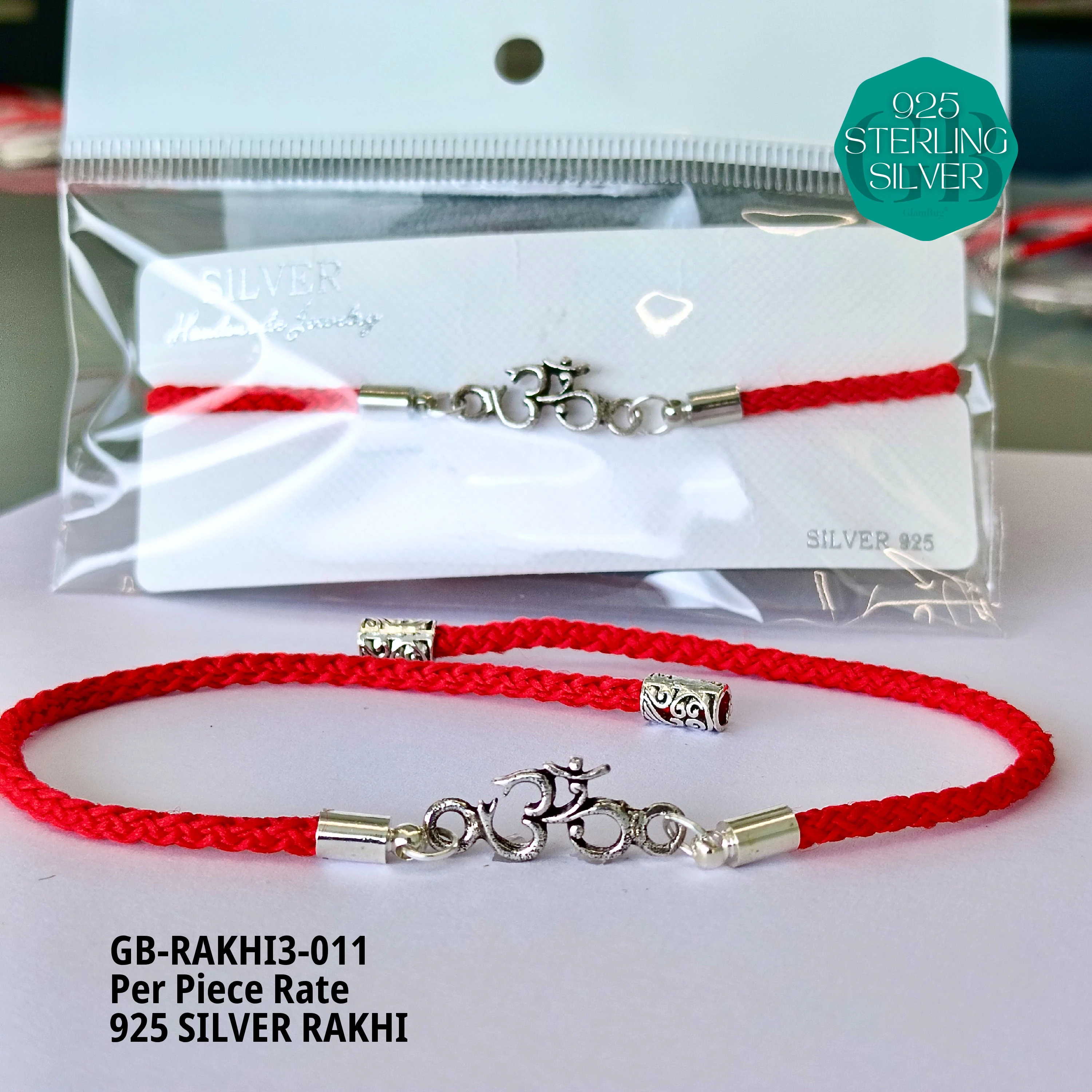 RAKHI V3 - Premium 925 Silver Jewellery - SKU: GB-RAKHI3-011 - Hyderabad Silver Importers