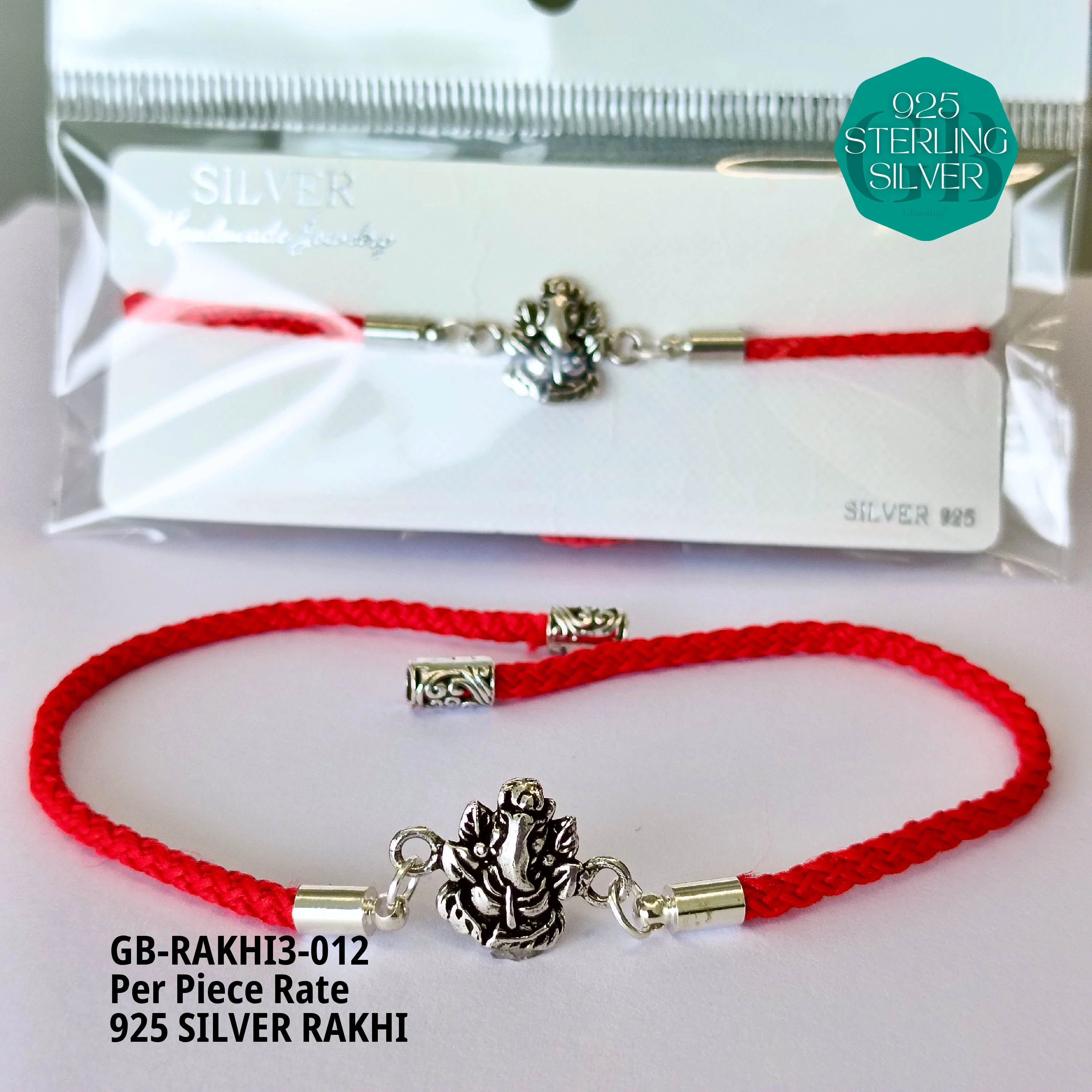 RAKHI V3 - Premium 925 Silver Jewellery - SKU: GB-RAKHI3-012 - Hyderabad Silver Importers