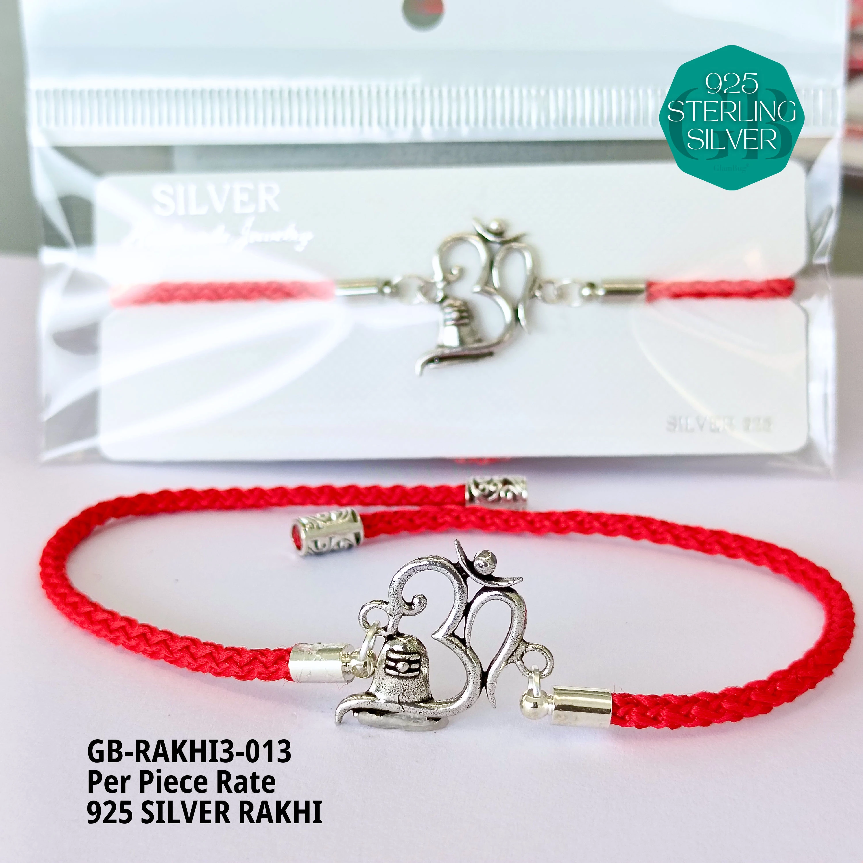 RAKHI V3 - Premium 925 Silver Jewellery - SKU: GB-RAKHI3-013 - Hyderabad Silver Importers