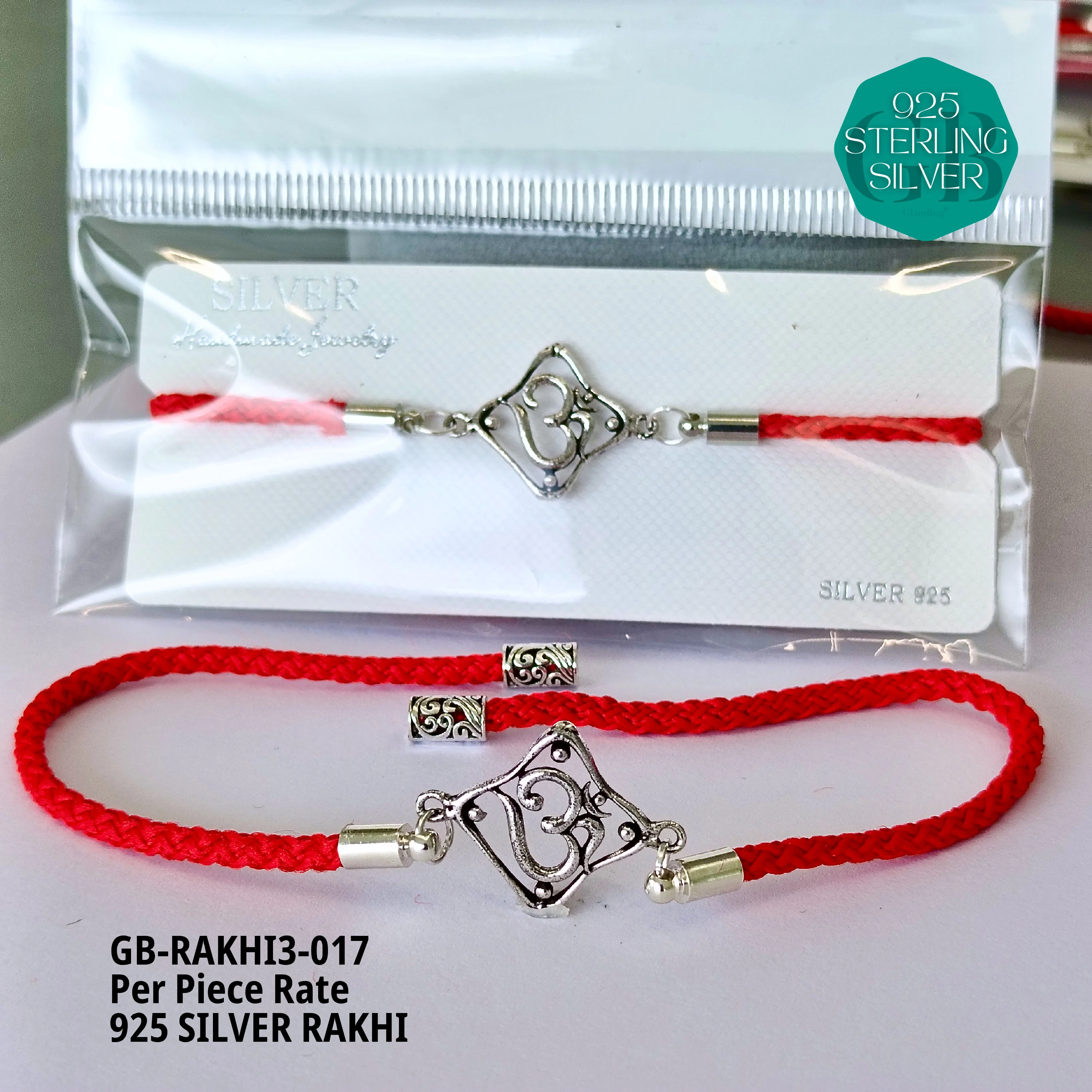 RAKHI V3 - Premium 925 Silver Jewellery - SKU: GB-RAKHI3-017 - Hyderabad Silver Importers