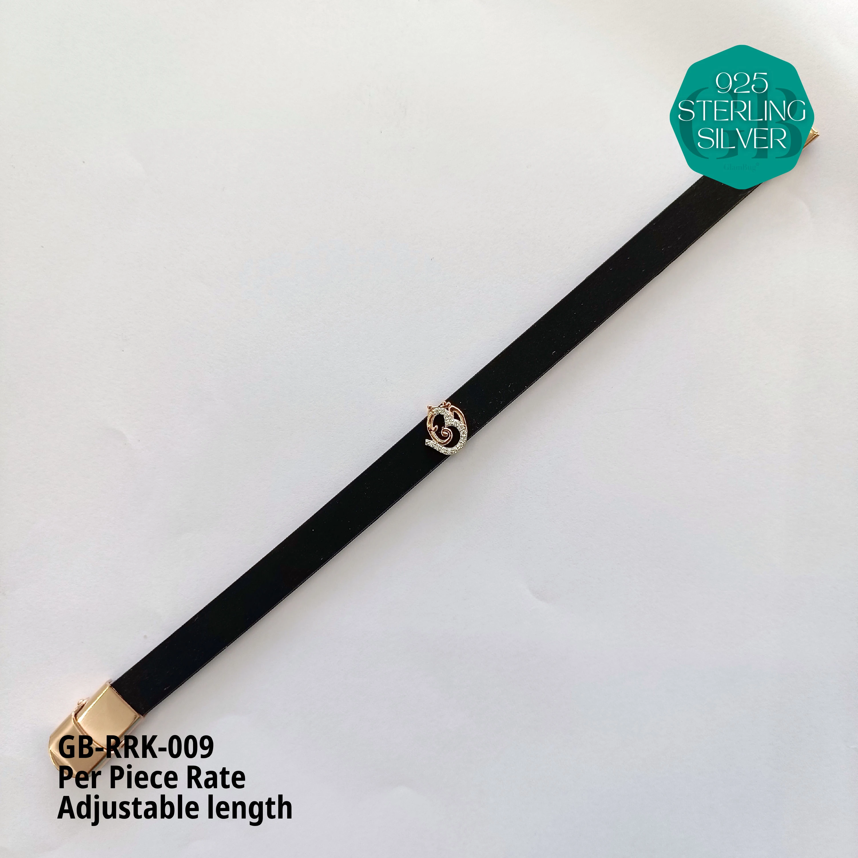 RUBBER BELT RAKHI - Premium 925 Silver Jewellery - SKU: GB-RRK-009 - Hyderabad Silver Importers