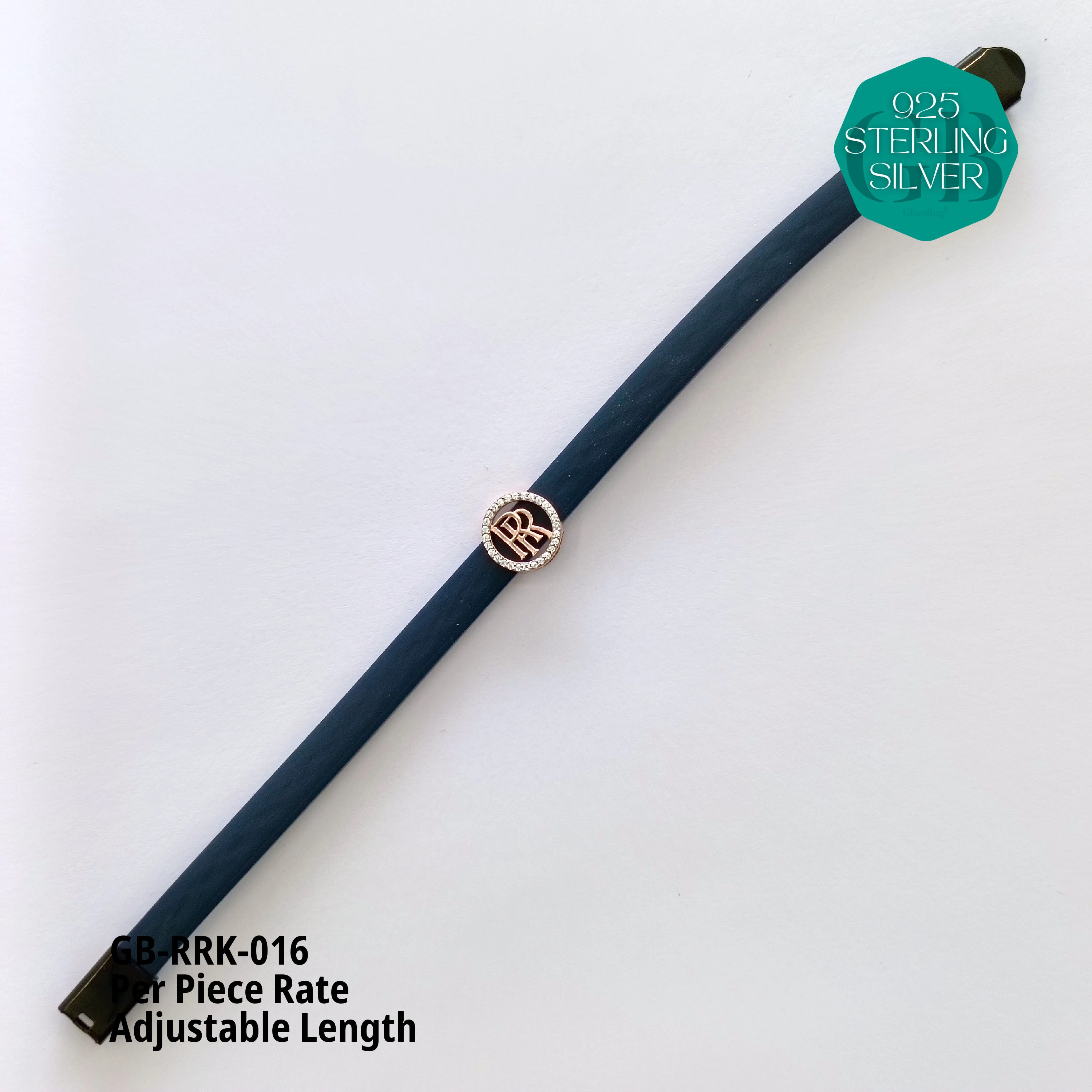 RUBBER BELT RAKHI - Premium 925 Silver Jewellery - SKU: GB-RRK-016 - Hyderabad Silver Importers